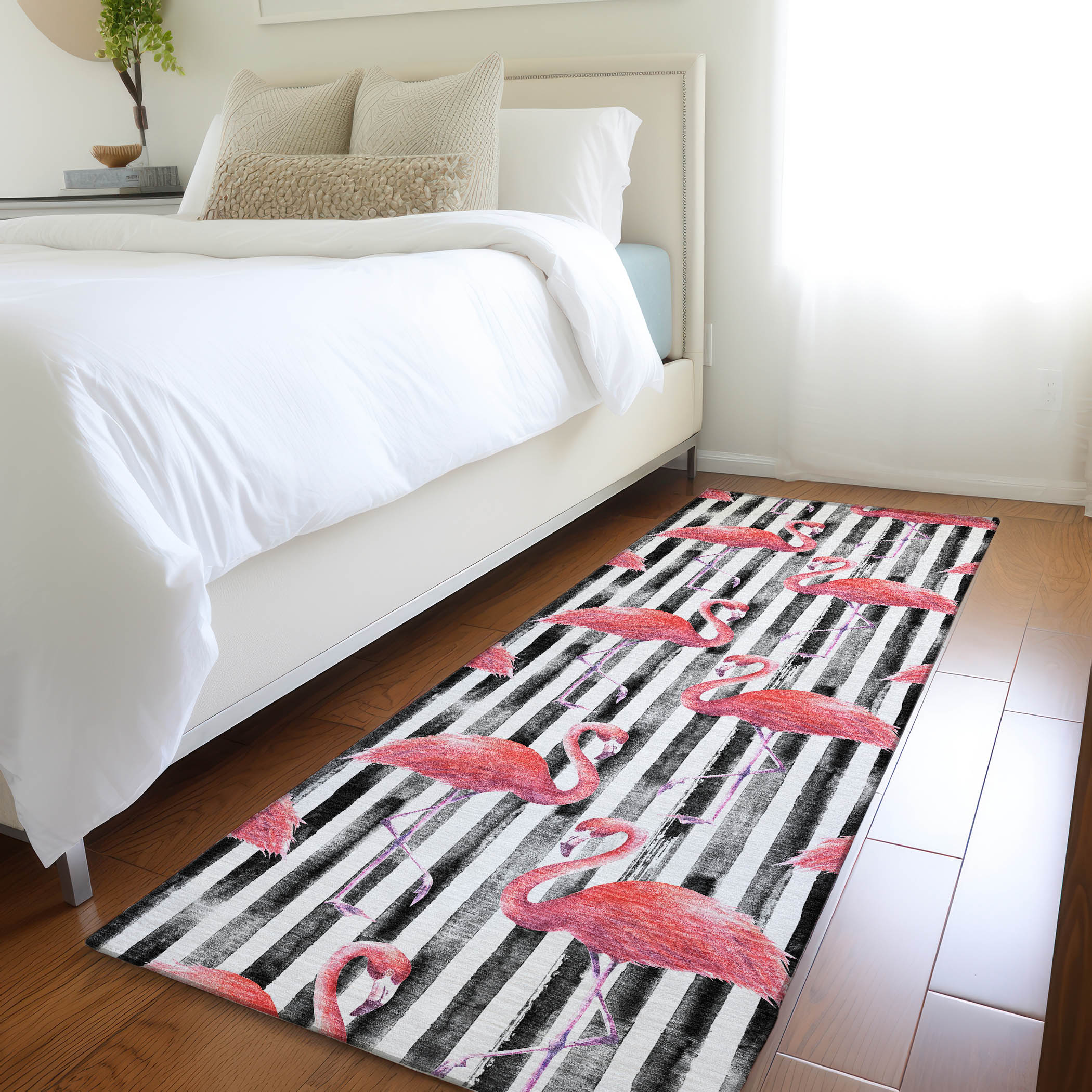 Addison Rugs AMF204PI2X8 Mayfield AMF204PI 2 x 7 (ft) Loomed Polyester Pink Rectangular Indoor Geometric Machine washable Area rug