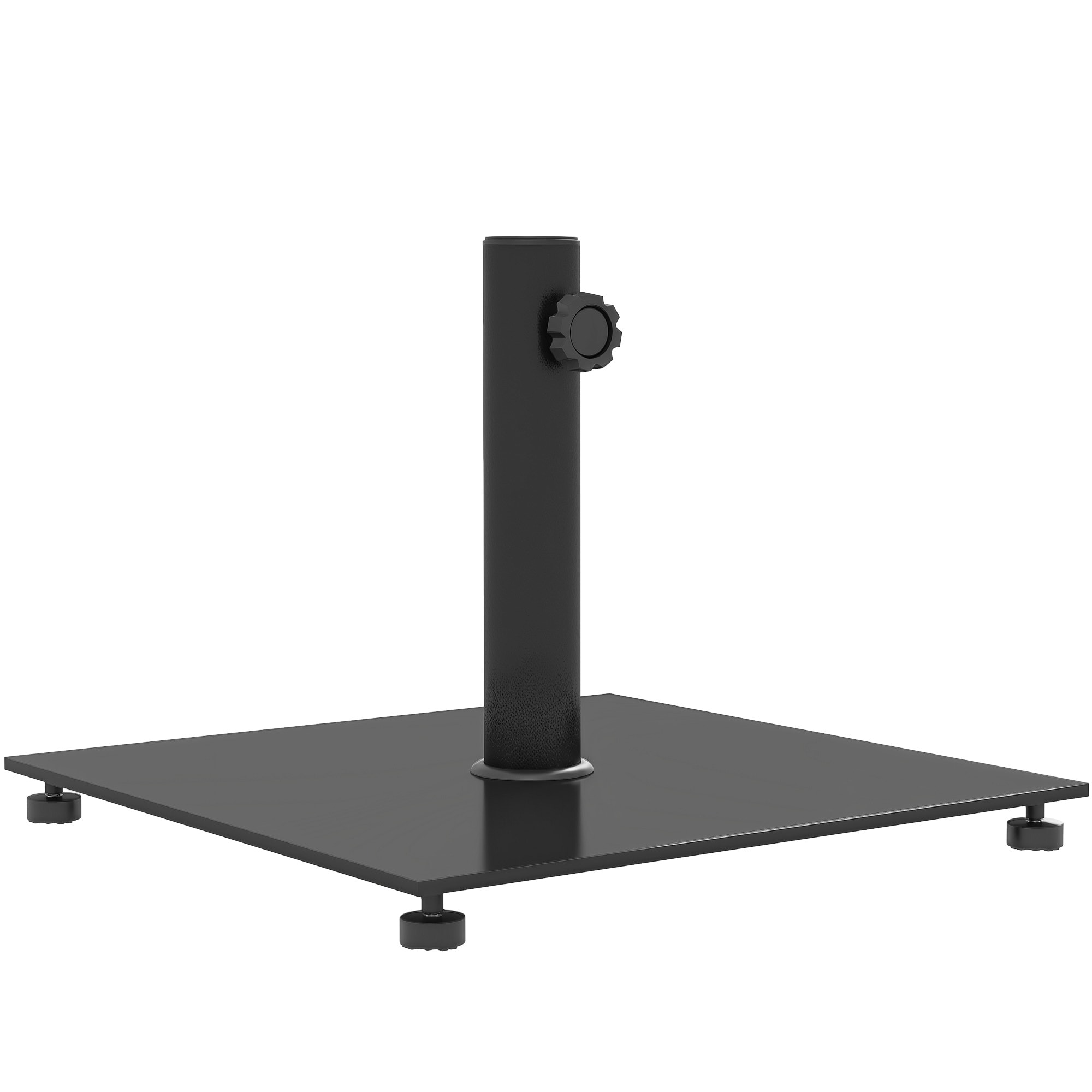 Outsunny 84D-406V00BK Square Patio Umbrella Base 29 lbs Metal Umbrella Stand Base with Adjustable Pads Patio Umbrella Holder for 1.5in/1.9in Poles Black
