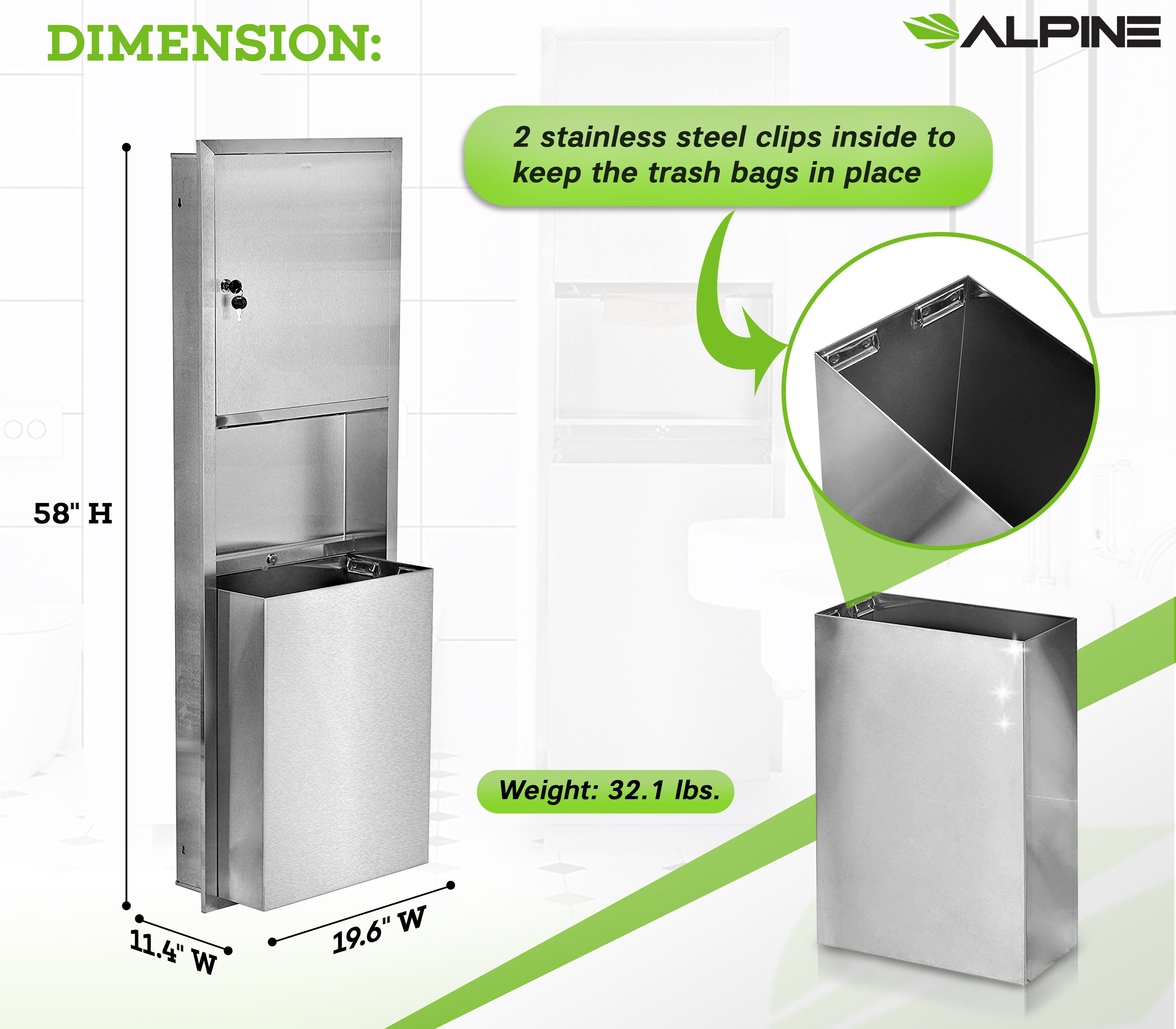 Alpine Industries ALP492-PK1 Comm-Paper-Towel-Dispen - View #2