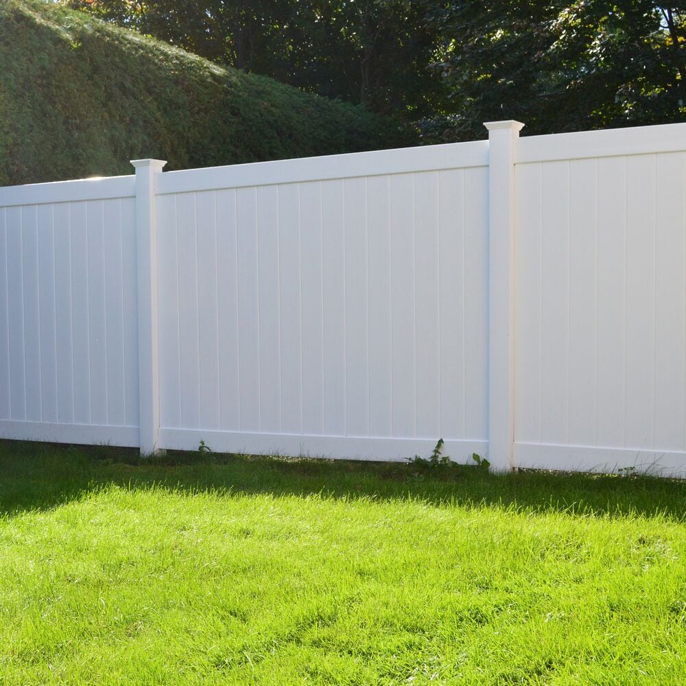 White Vinyl Flat Fence Post Cap for 5-inch Post
