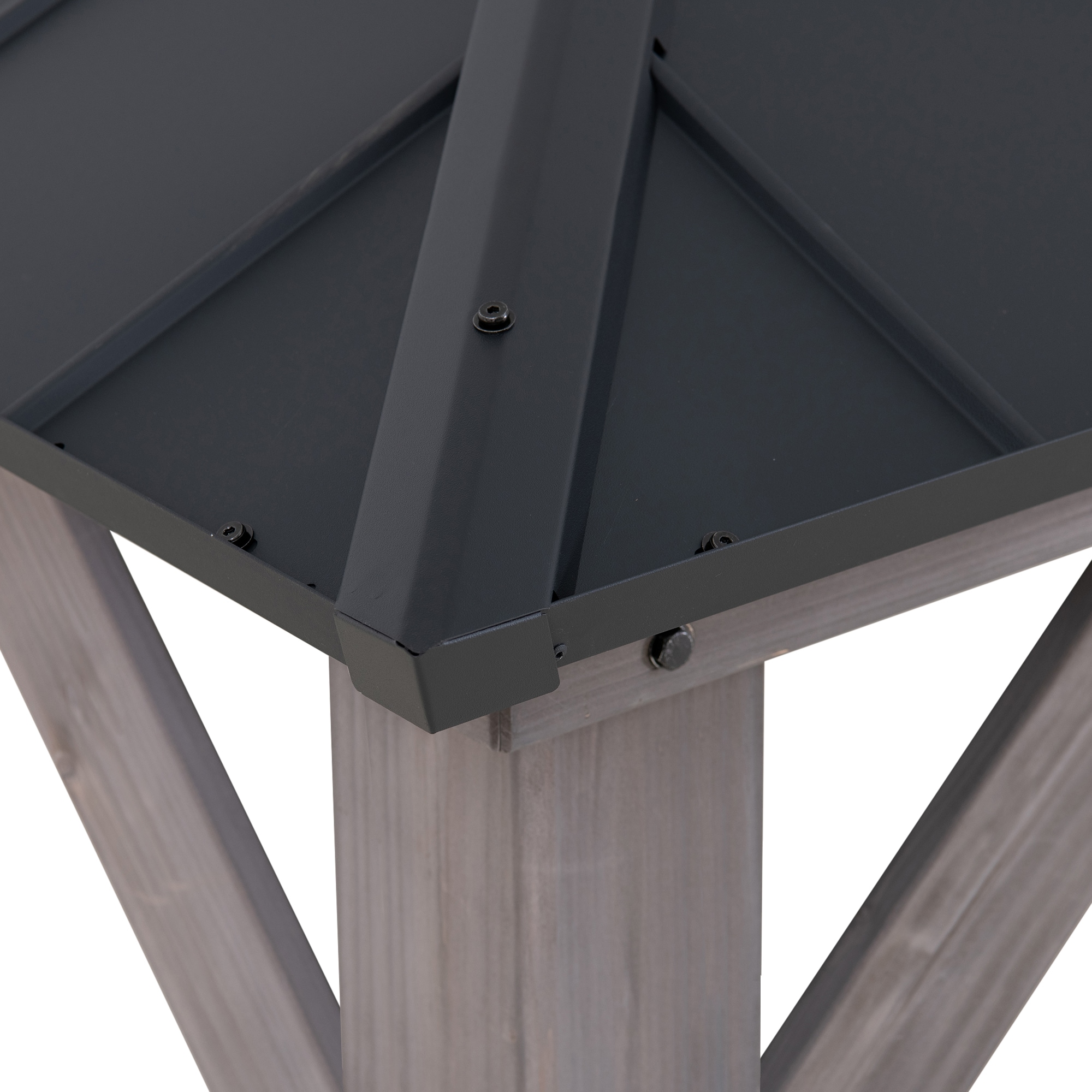 Archwood 13 ft. x 15 ft. Cedar Framed Gazebo with Black Steel Roof