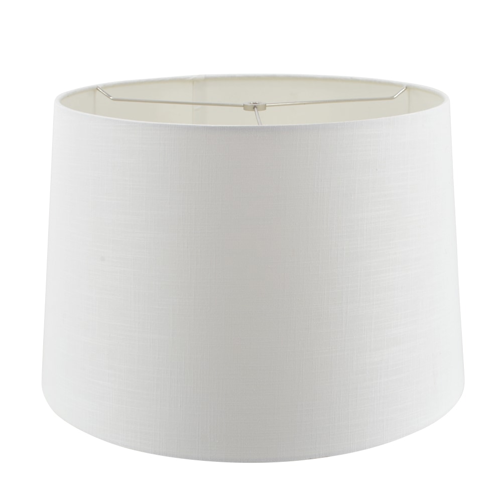 allen + roth 11-in x 17-in White Linen Fabric Drum Lamp Shade in the ...