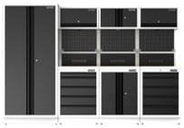 CRAFTSMAN 115.5-in W x 80-in H x 24-in D 11-Piece Steel Garage Storage System - White and Black