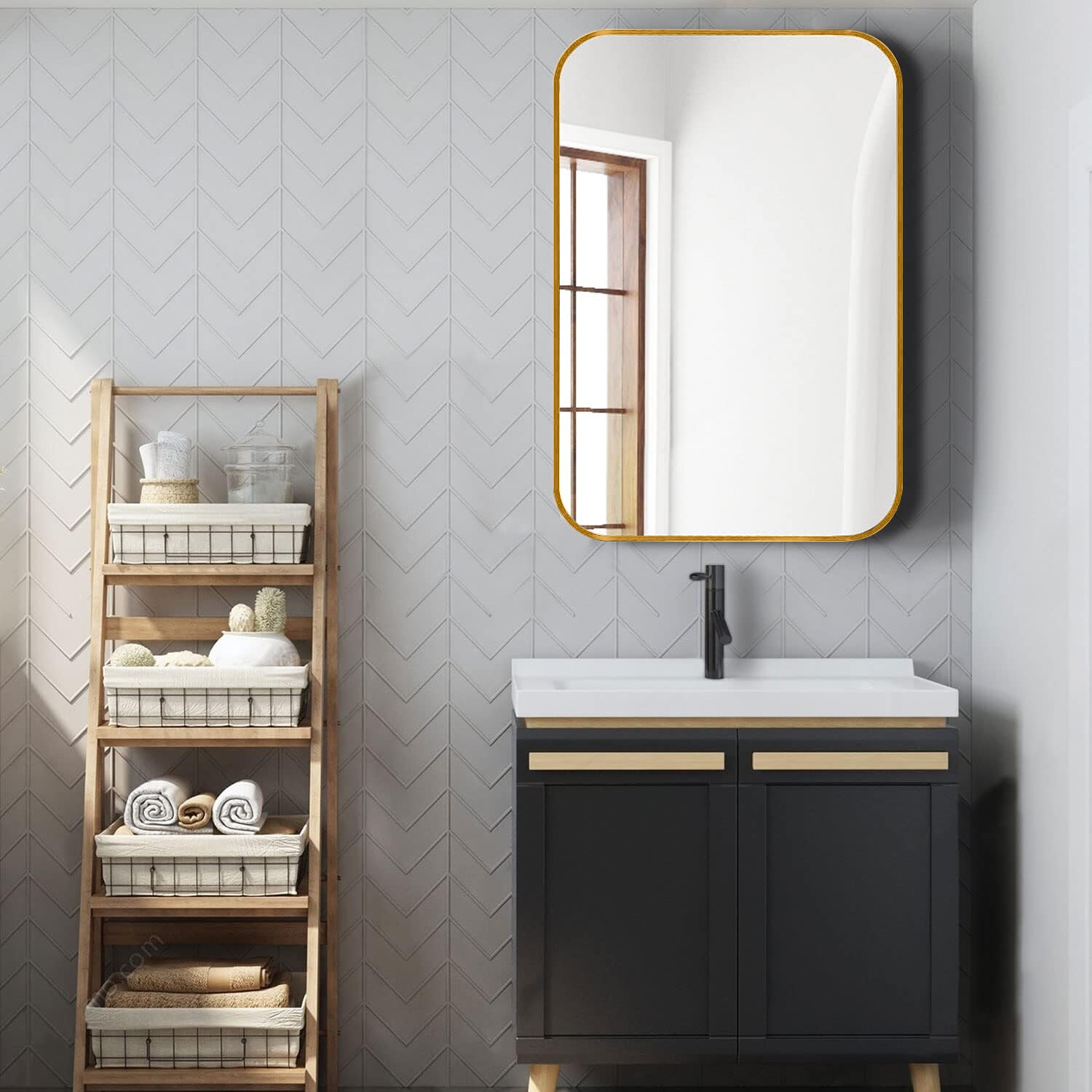 Huluwat P1-3P302740 Framed-Bath-Mirrors - View #2