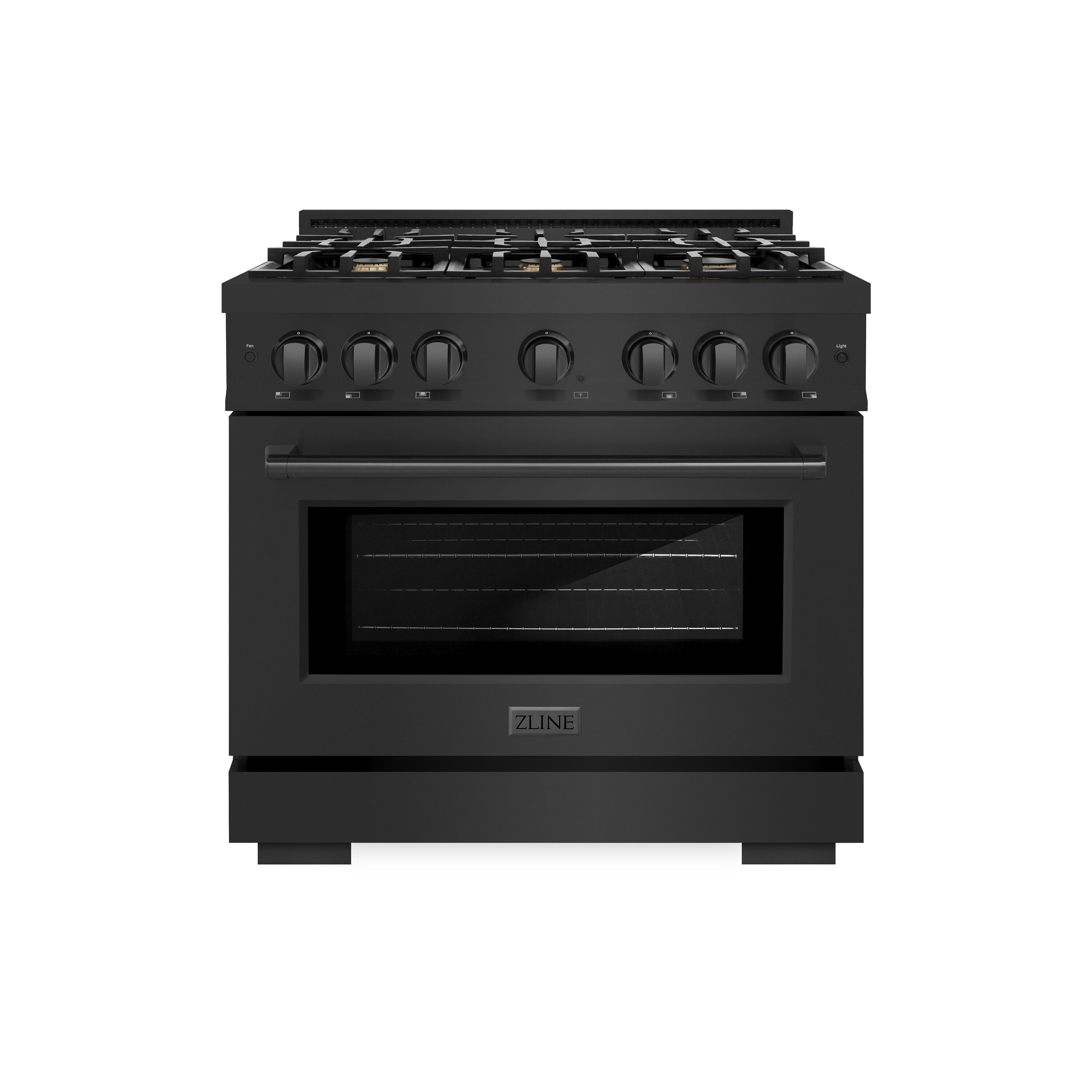 ZLINE KITCHEN & BATH HDRB-BR-36 Select 36-in Standard 6 burners Convection Oven Freestanding Dual Fuel Range ( Black Stainless Steel w/Brass Burners )