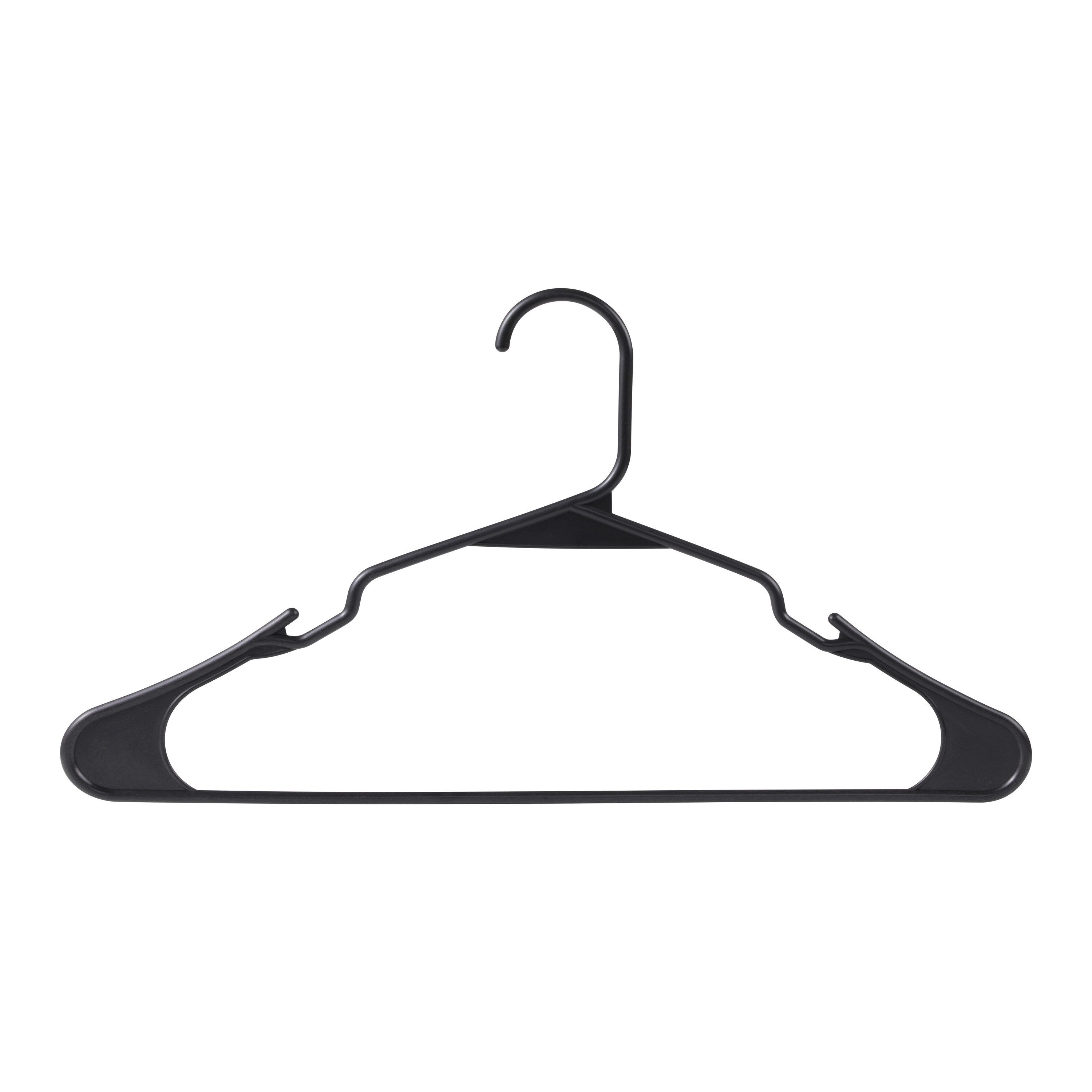 Lowe's Essentials PHP06283-BLACK 10 -Pack Plastic Clothing Hanger ( Black )