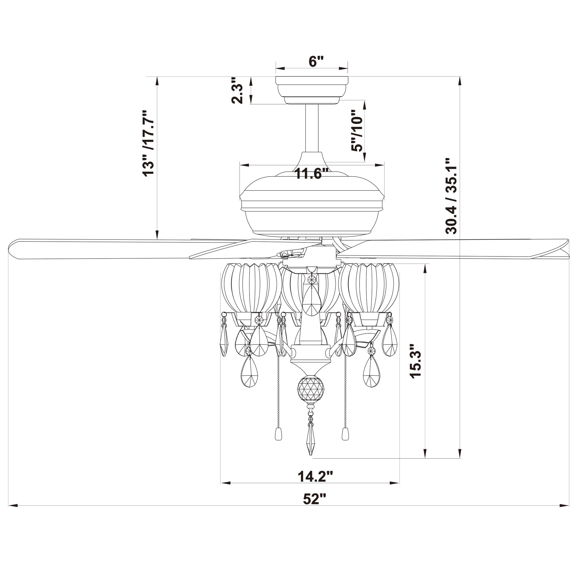 Home Accessories Inc CFL-8394REMO/BL Ceiling-Fans - View #6