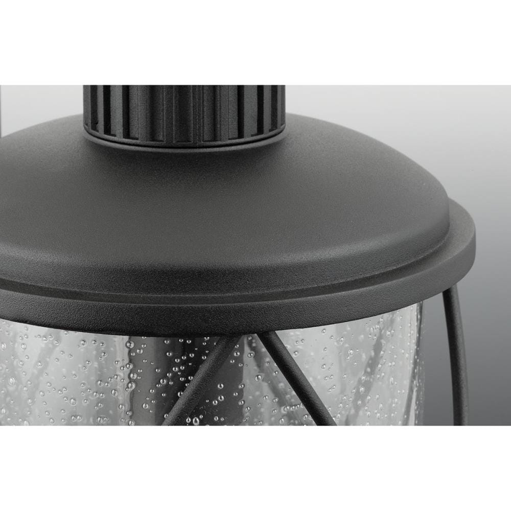 Black Aluminum Medium Wall Lantern with Clear Seeded Glass Shade
