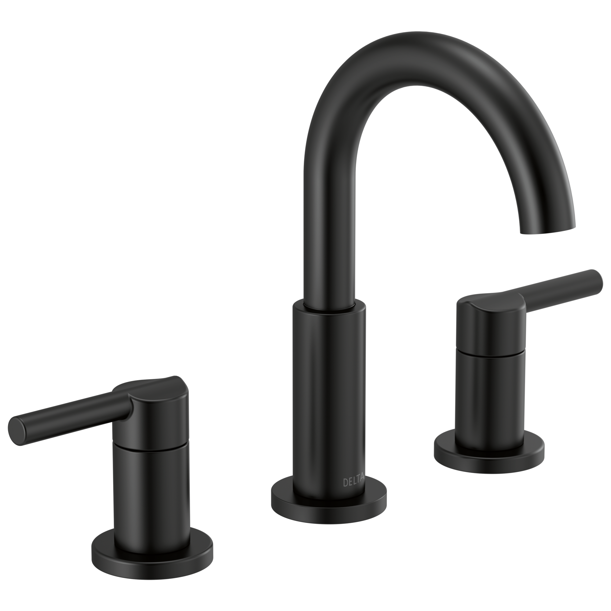 Delta Nicoli Matte Black 2-handle Widespread WaterSense High-arc Bathroom Sink Faucet with Drain