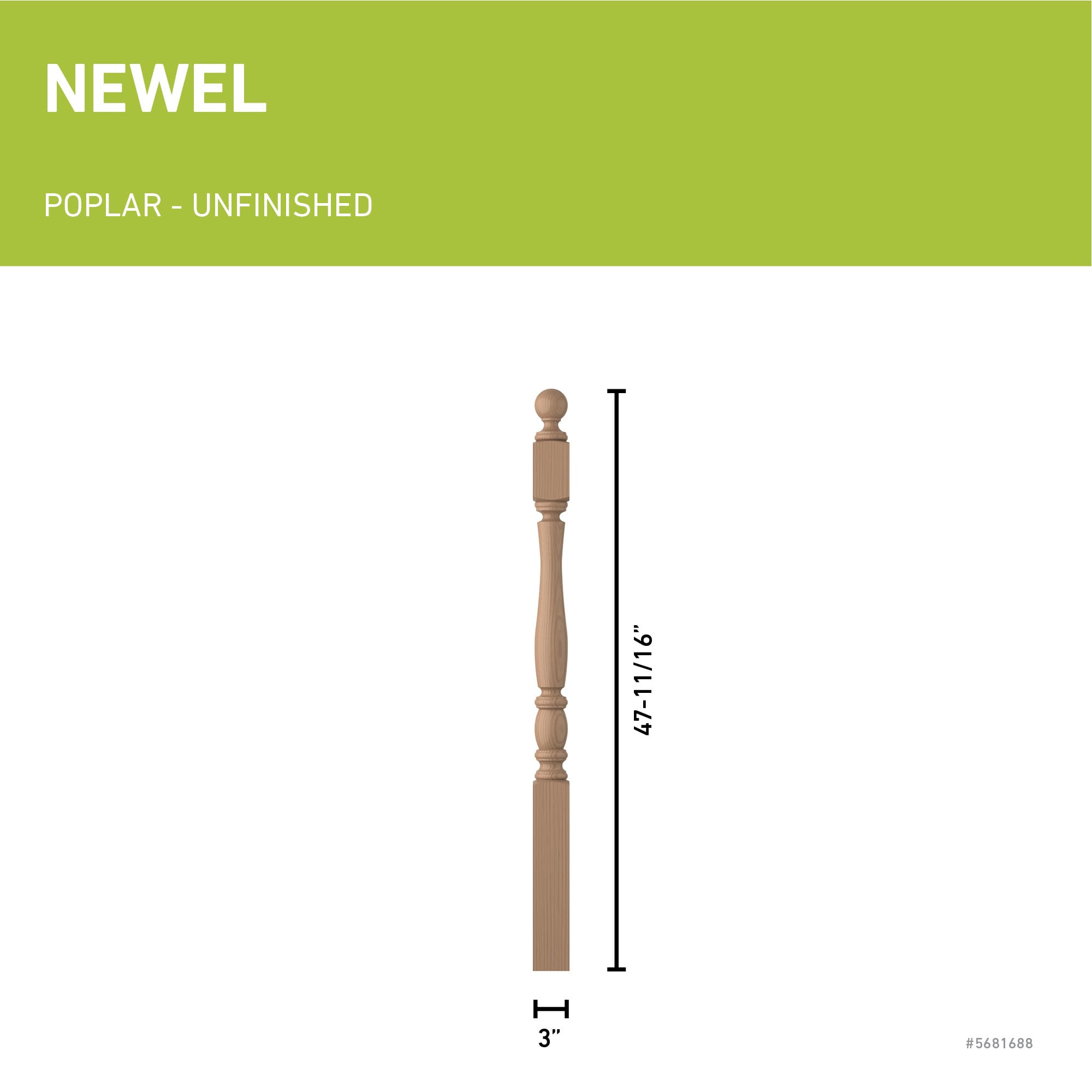L.J. Smith Stair Systems LJP-3240BT-P Interior-Stairpart-Newel-Posts - View #3