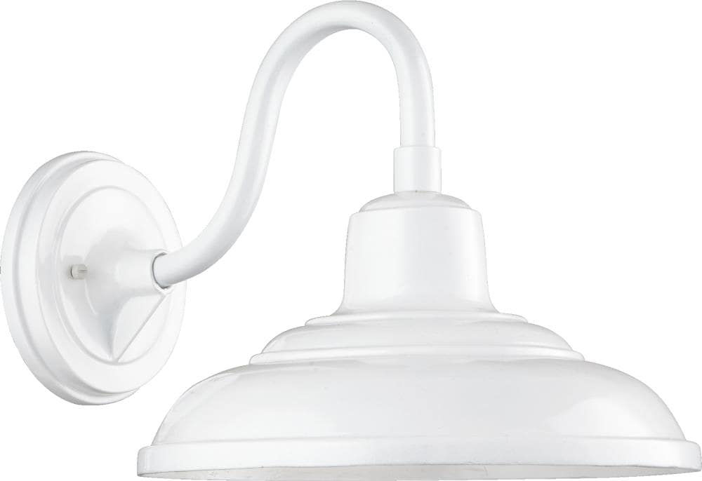 Quorum International 770-8 1 -Light 11-in H Matte White Hardwired Outdoor Wall Light
