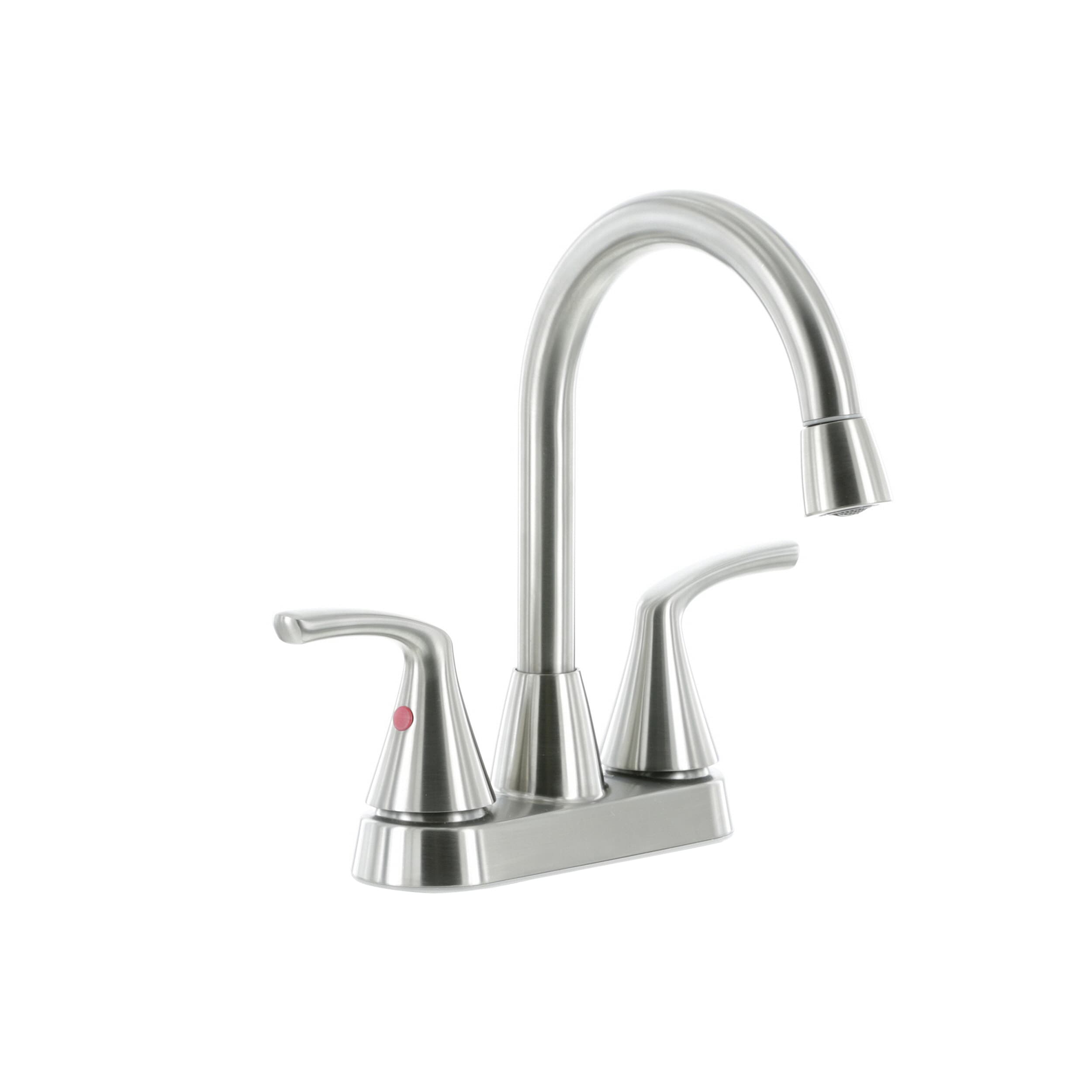 Homewerks Worldwide Brushed Nickel 4-in Centerset 2-Handle WaterSense ...