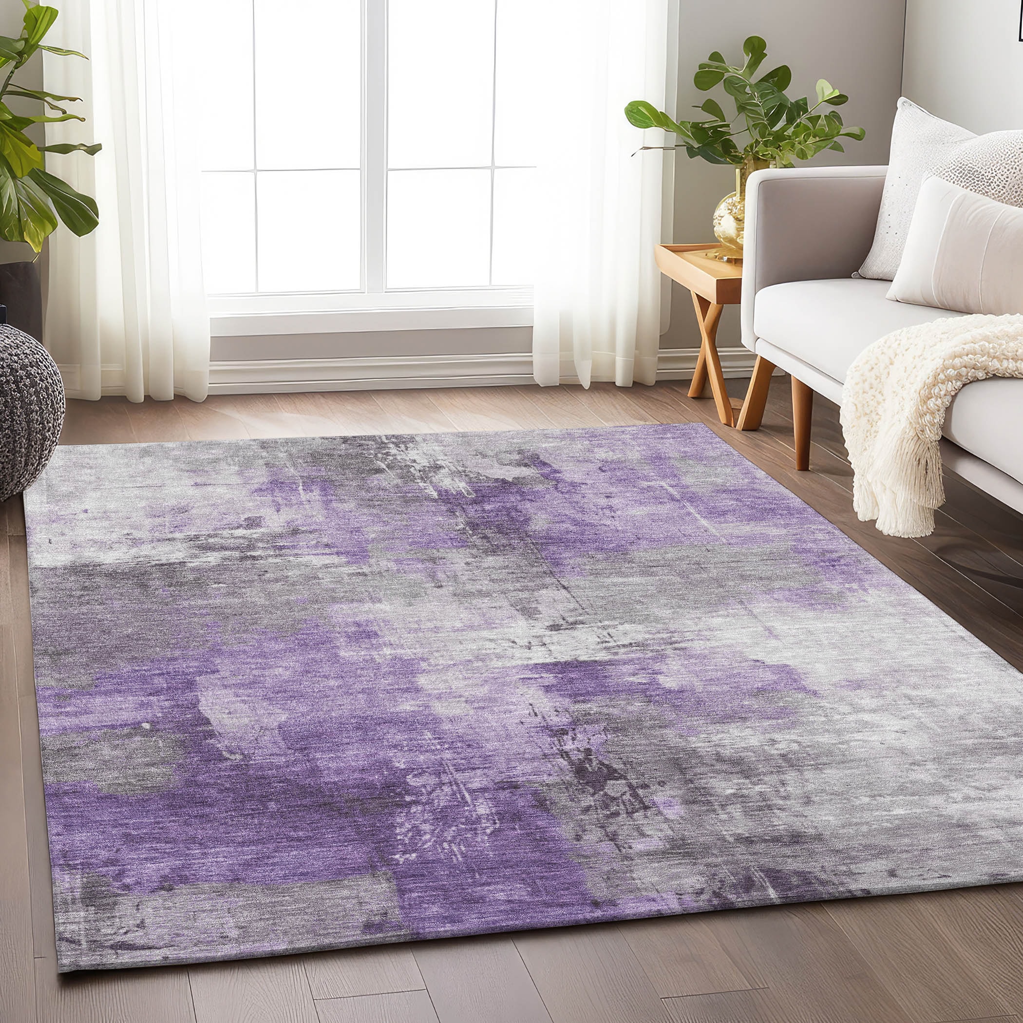 Addison Rugs ACN1671PP9X12 Chantille ACN1671PP 9 x 12 (ft) Loomed Polyester Purple Rectangular Indoor/Outdoor Machine washable Area rug