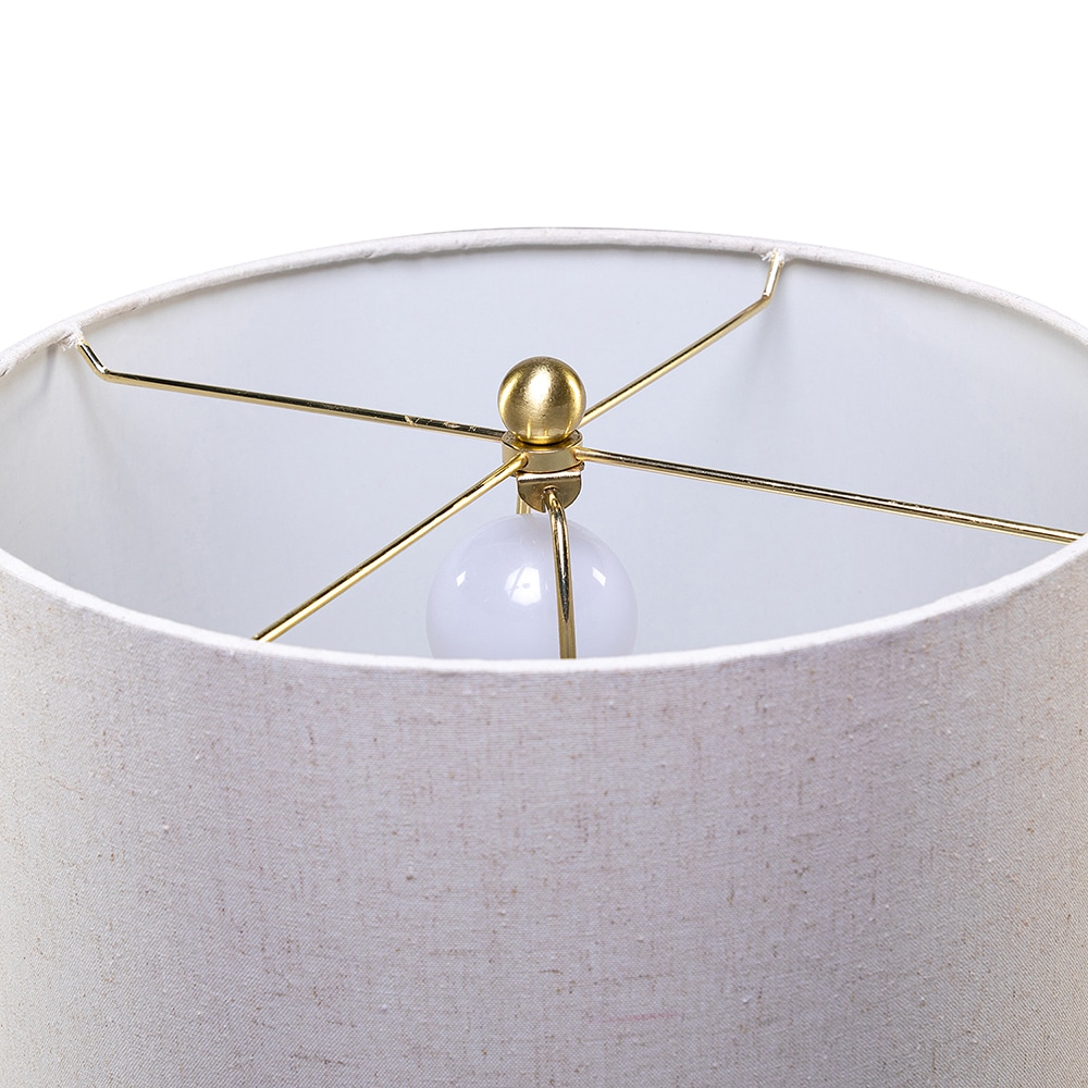 ExBrite Traditional Gold Buffet Table Lamp with Linen Shade) in the ...