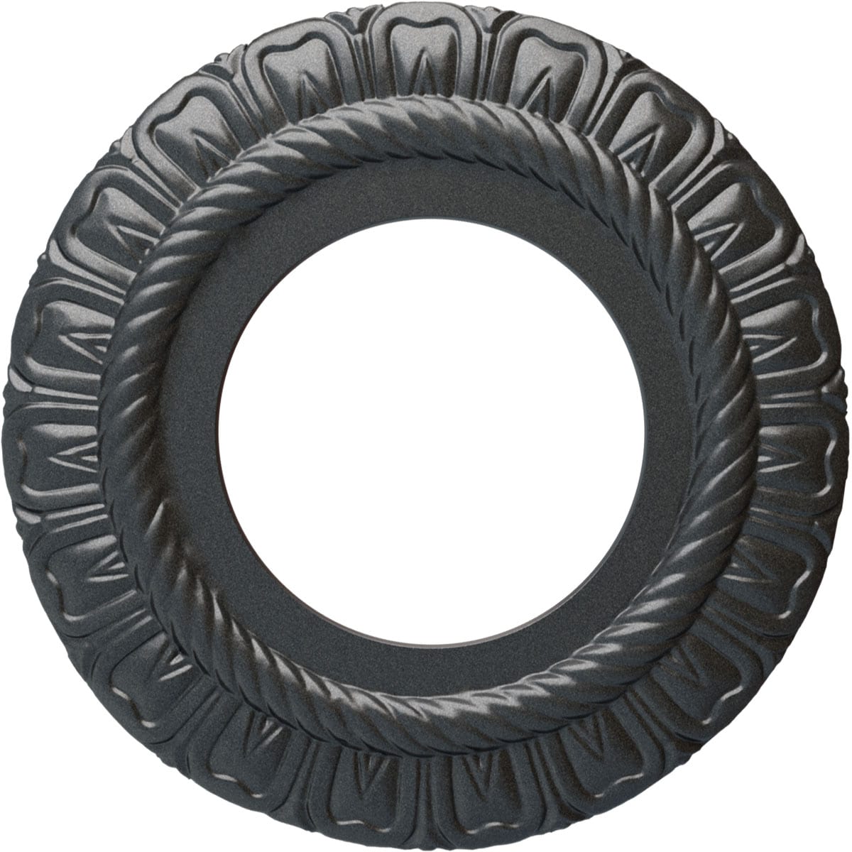 Ekena Millwork CM09CLPES Claremont 9-in W x 9-in L Painted Pewter Polyurethane Whole Ceiling Medallion