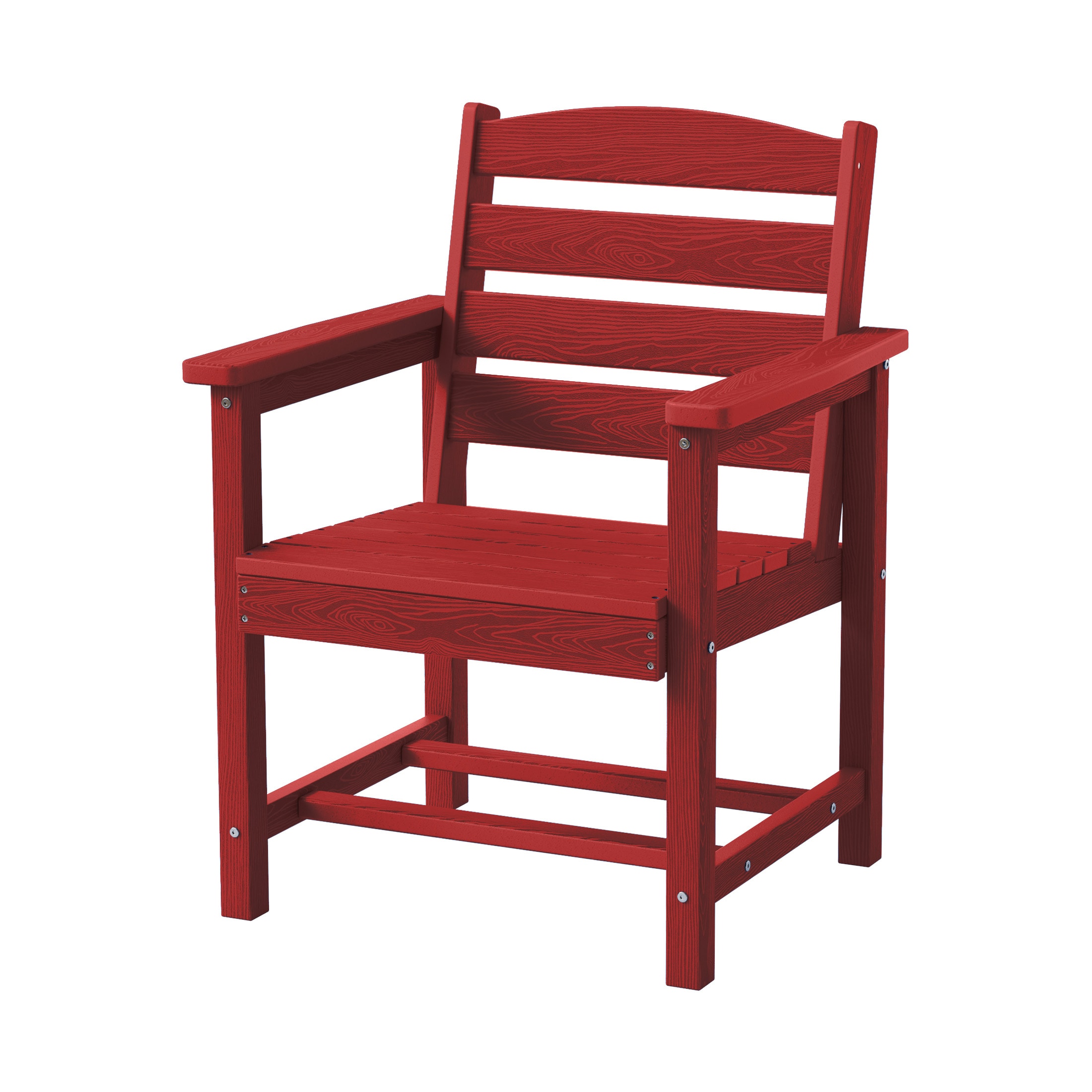 JEAREY JYCY-RED HDPE Stationary Dining Chairs Red HDPE Frame Stationary Dining Chair with Slat Seat