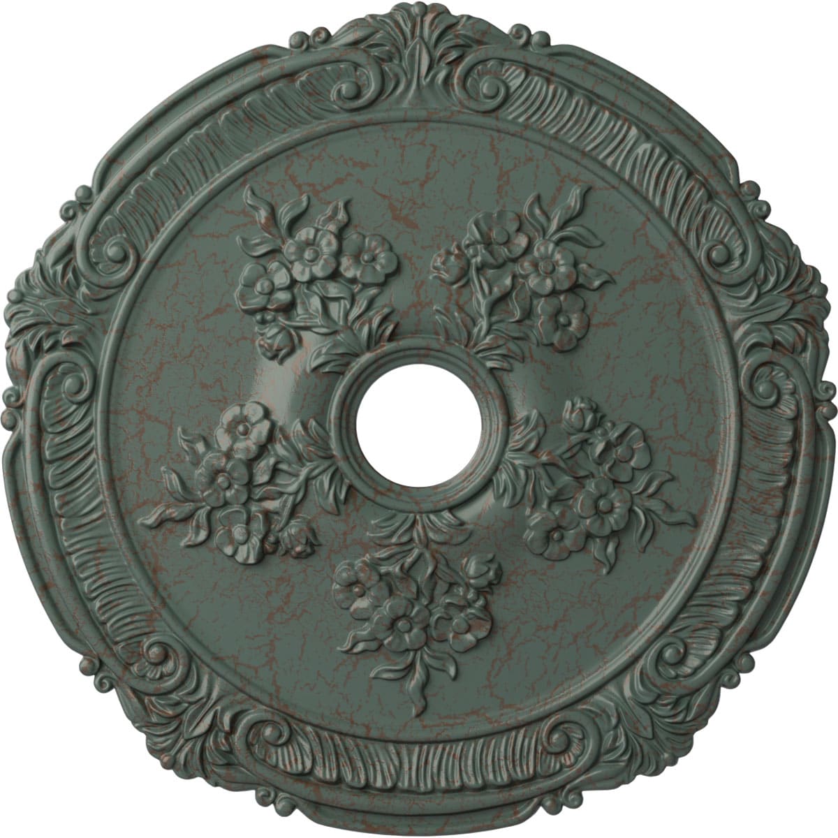 Ekena Millwork CM26ATCBC Attica with Rose 26-in W x 26-in L Painted Cloud Burst Crackle Polyurethane Whole Ceiling Medallion