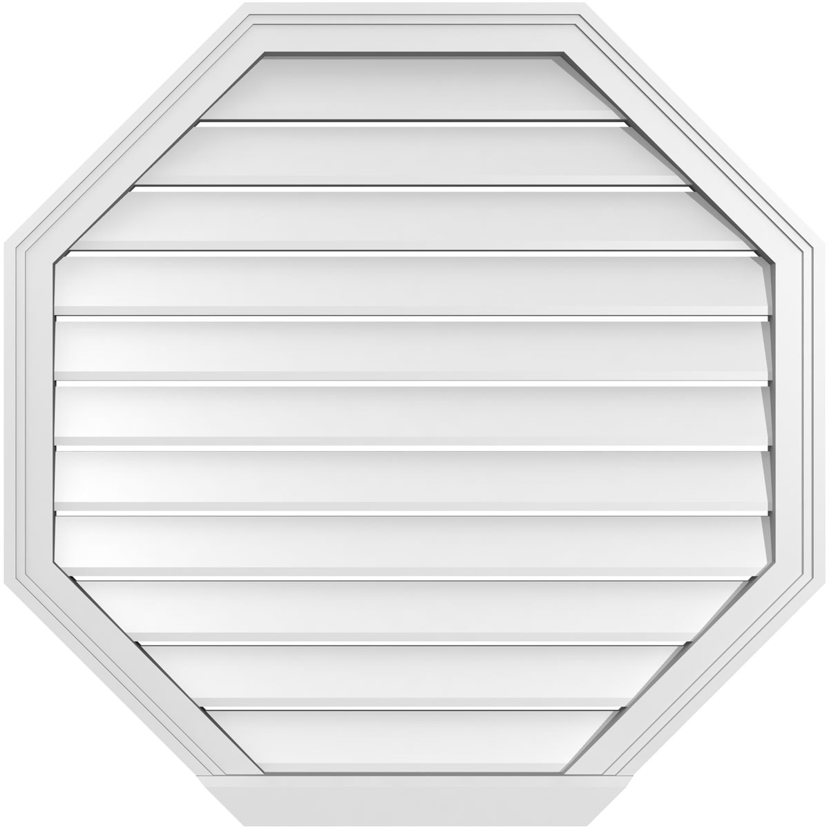 Ekena Millwork GVPOC34X3403SF 34-Inches x 34-Inches Off-white Octagon PVC Gable Louver Vent