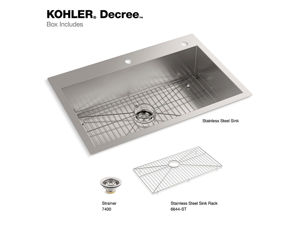 Kohler Decree Dual Mount 33 In X 22 In Stainless Steel Single Bowl 2