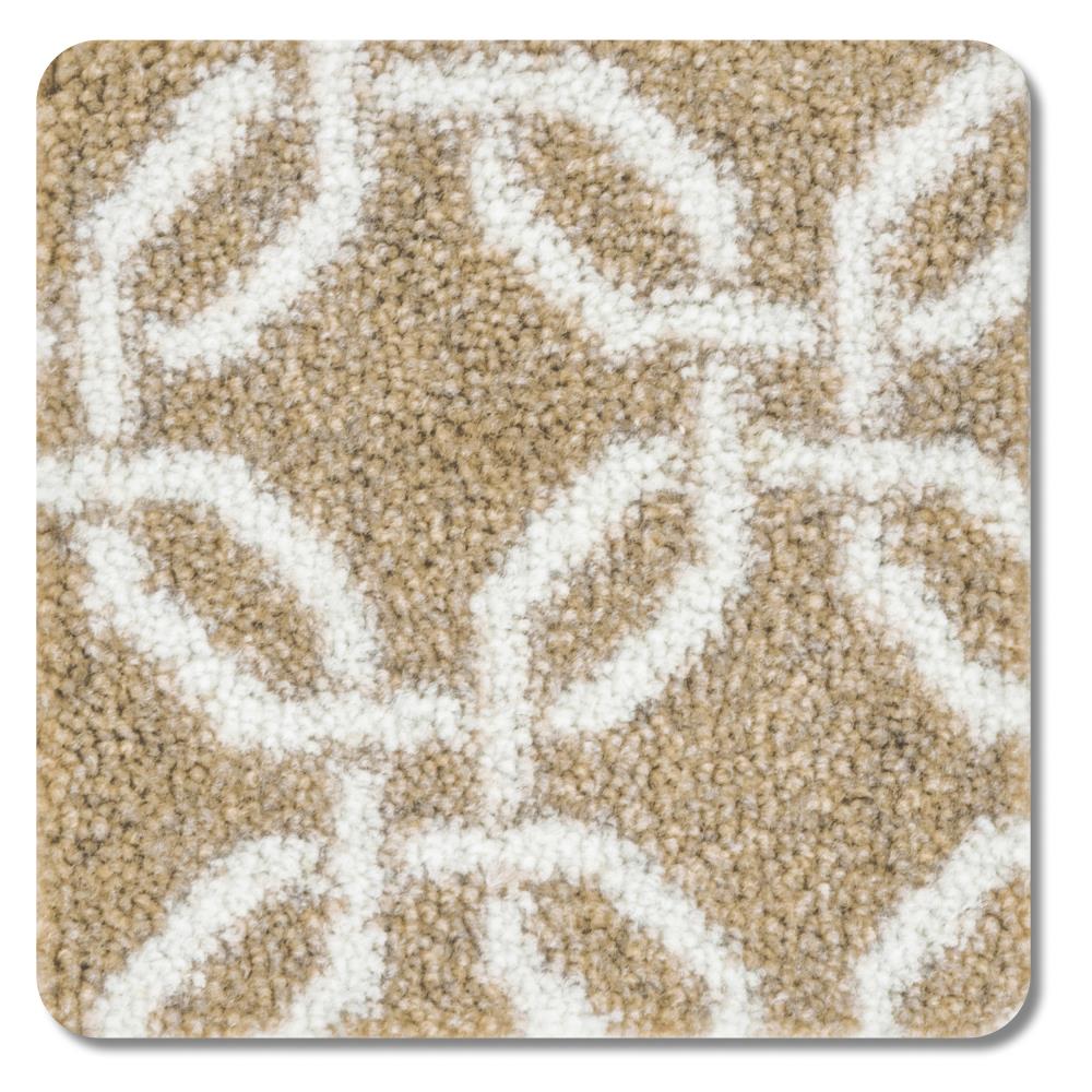 Joy Carpets Home and Office Intersect Sand Brown 26oz sq yard Nylon Pattern Indoor Carpet in