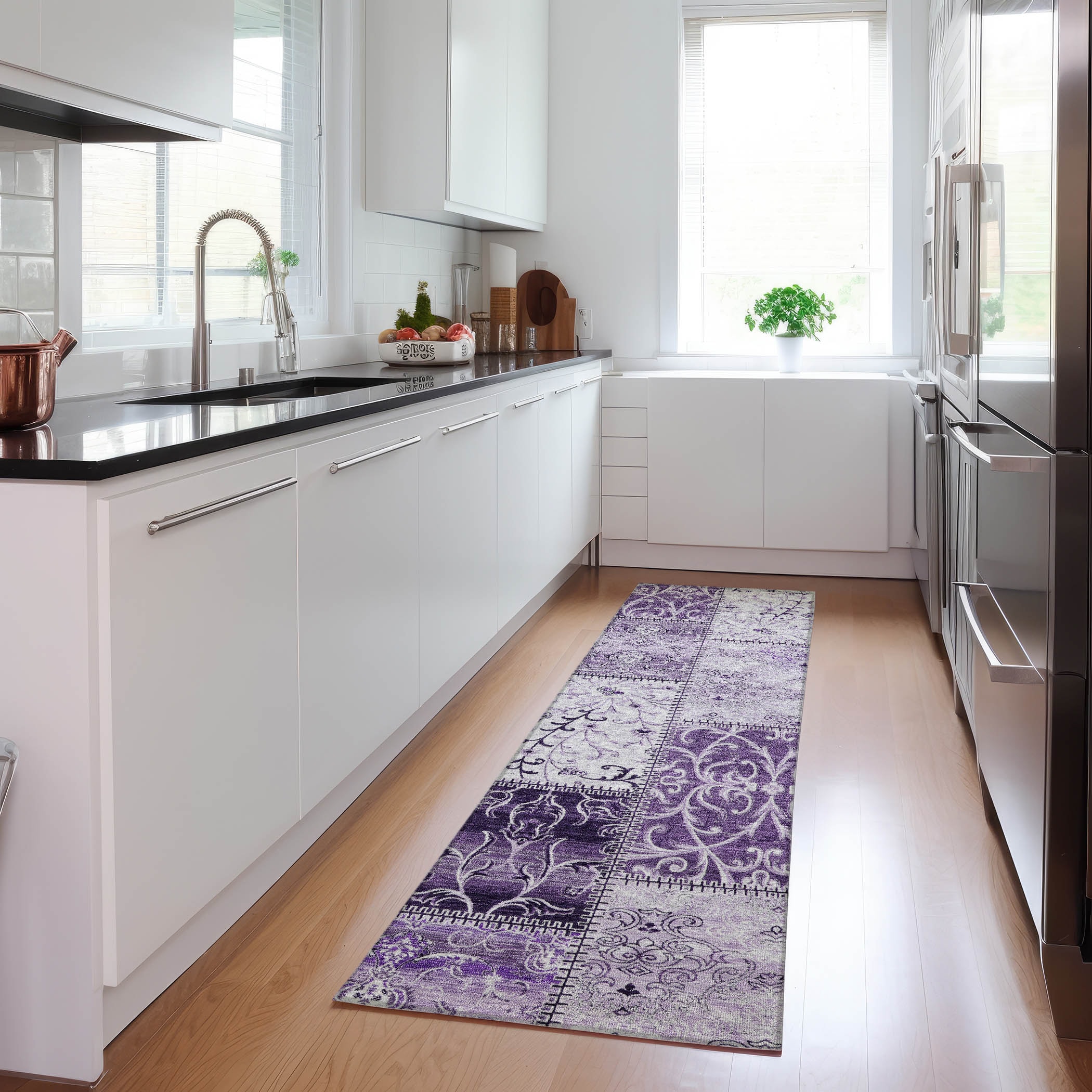 Addison Rugs ACN566PP2X8 Chantille ACN566PP 2 x 7 (ft) Polyester Purple Rectangular Indoor/Outdoor Ombre Machine washable Area rug