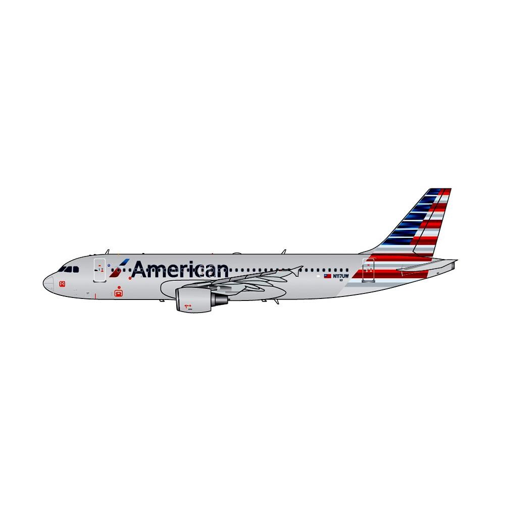 GeminiJets DARON14620 Gemini200 1-200 G2AAL629 American Airlines Airbus A320-200 N117UW Scale 1-200