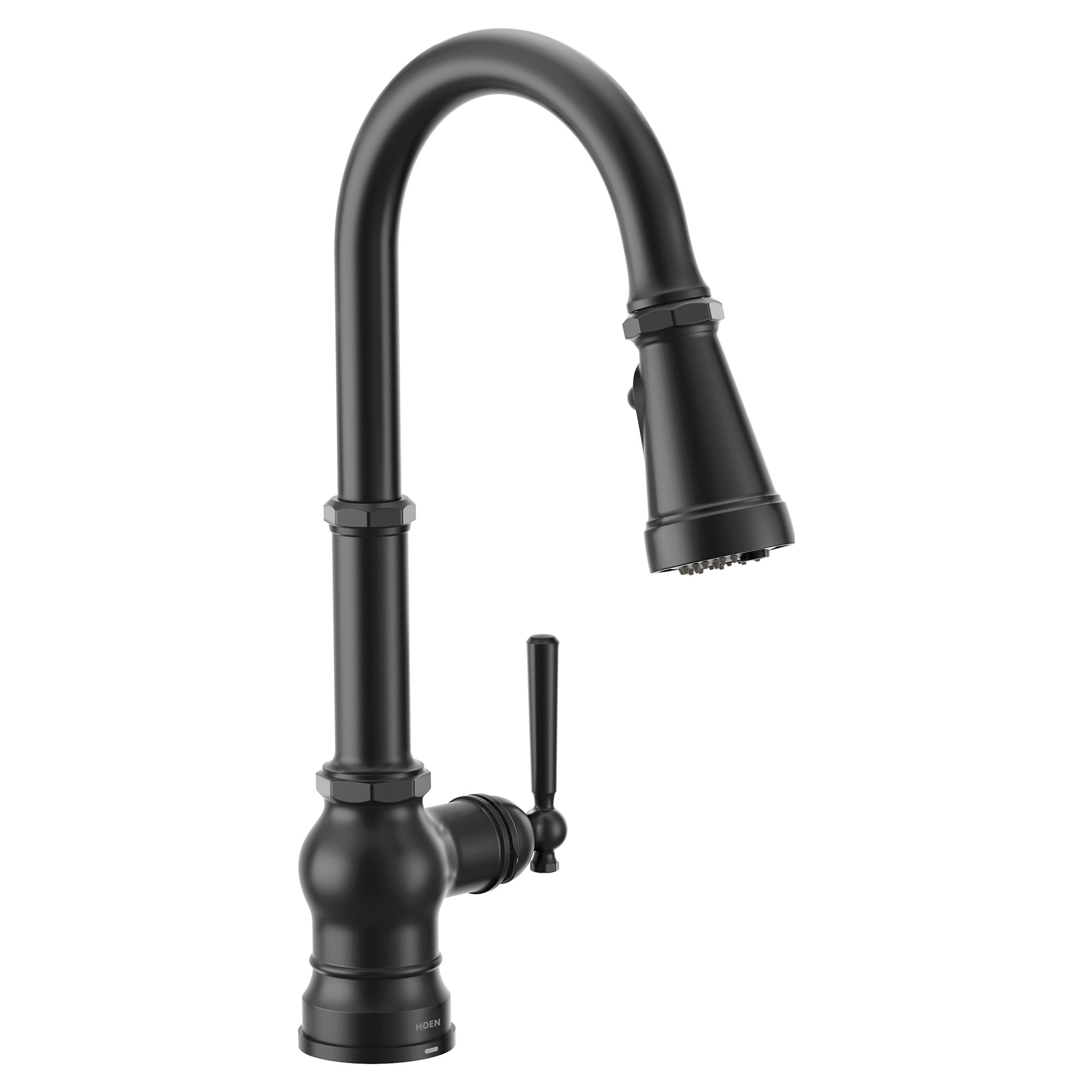 Moen FS72003BL Paterson Matte Black Single Handle Deck-mount Pull-down Kitchen Faucet with Sprayer