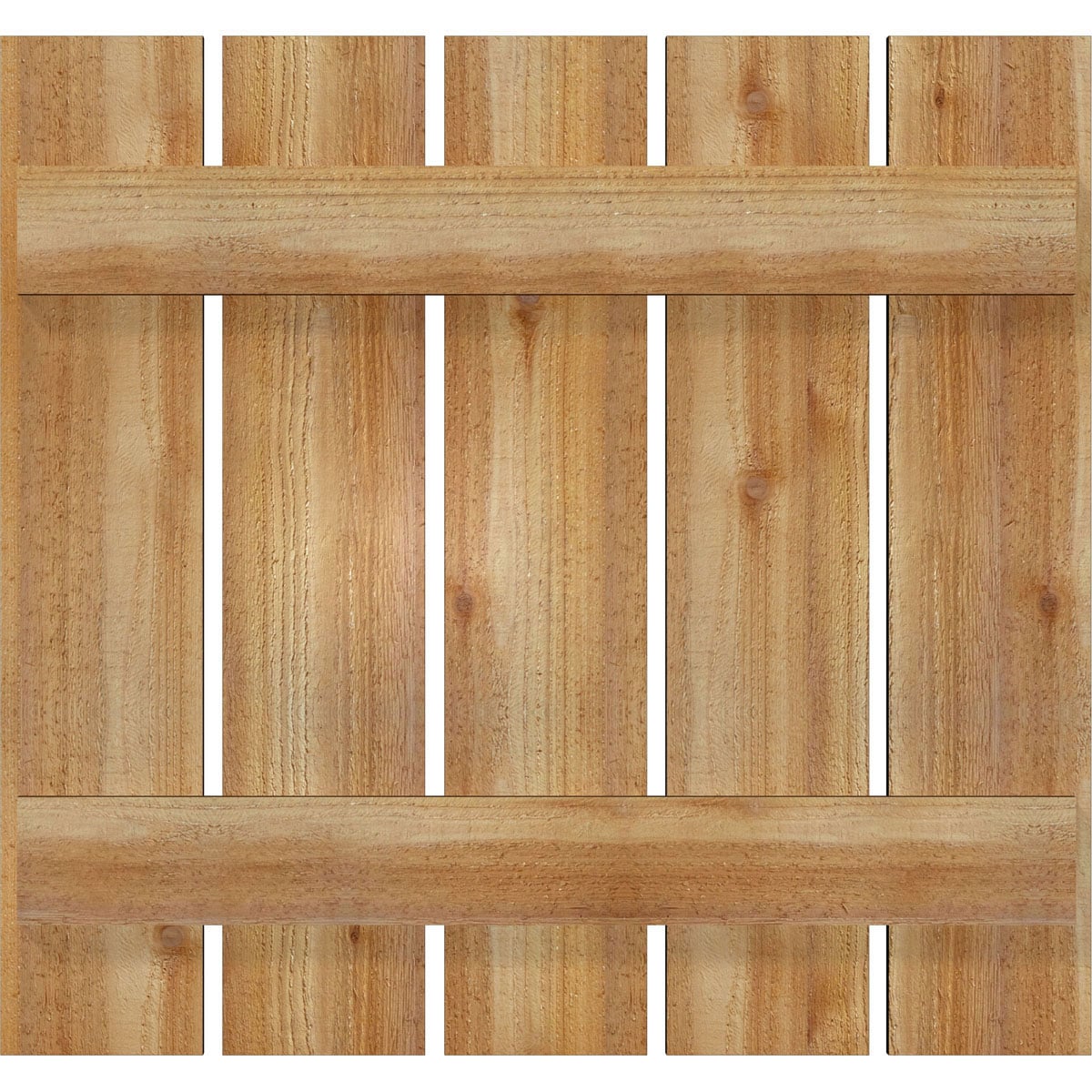 Ekena Millwork RBS06S29X027RWR 28.875-in W x 27-in H Unfinished Paintable/Stainable Board and batten Spaced Wood Exterior Shutters ( 2 -Pack )