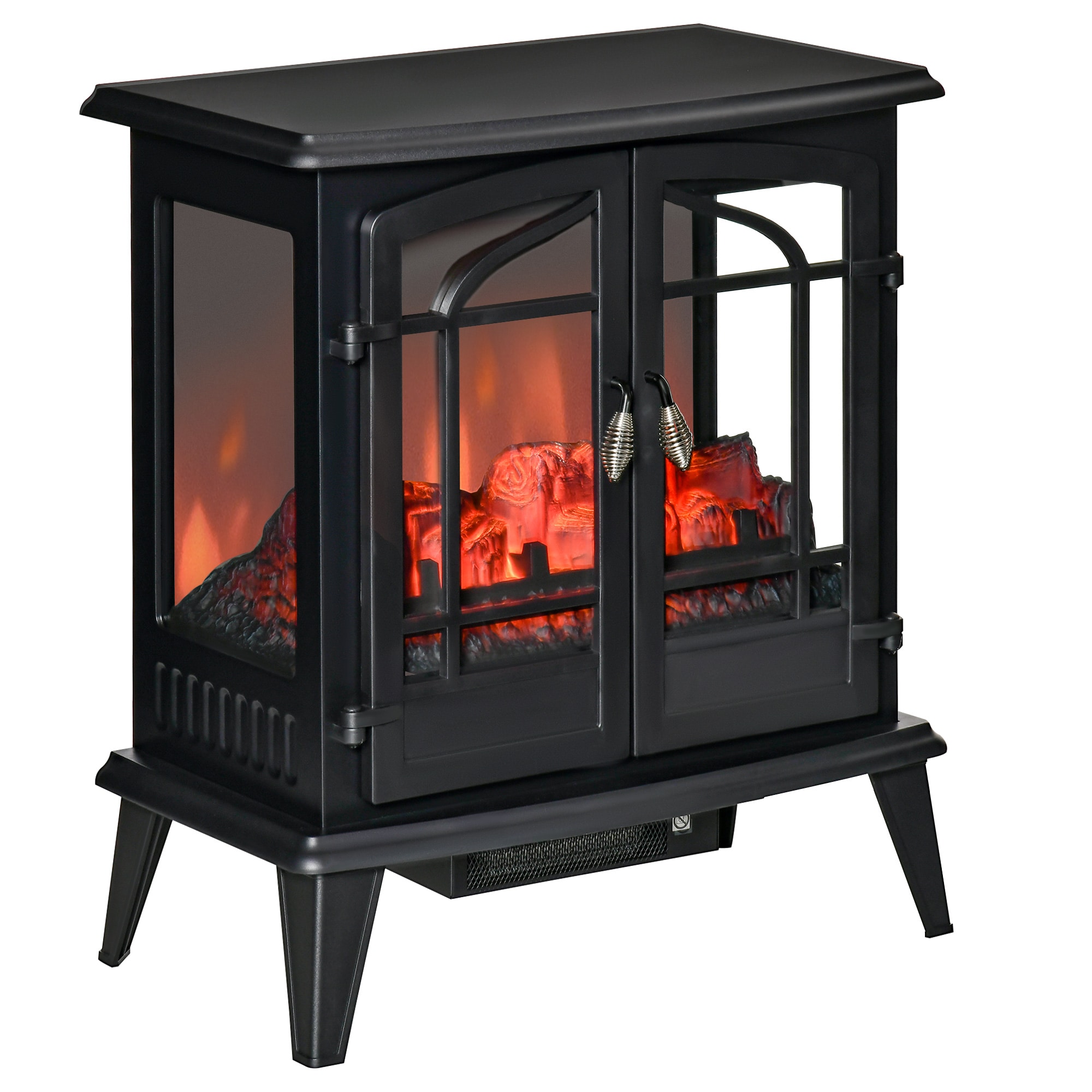 Kahomvis CEM-QP1092-977 25-Inches W Black Free standing Fan-forced Corner or flat wall Electric Fireplace