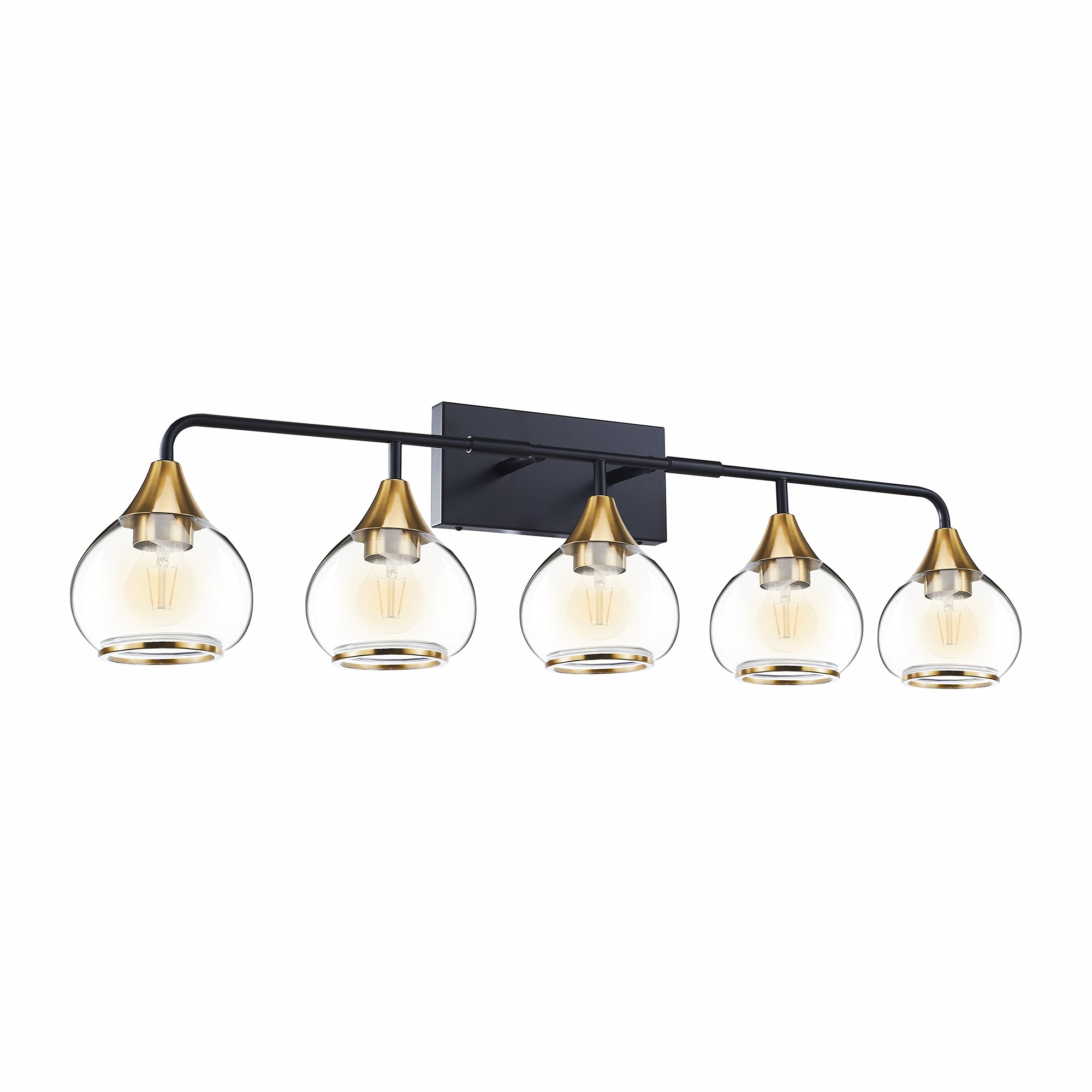 LTMATE LSJF24141-W5 JAZAVA 39-in 5 -Light Matte Black Industrial Vanity light