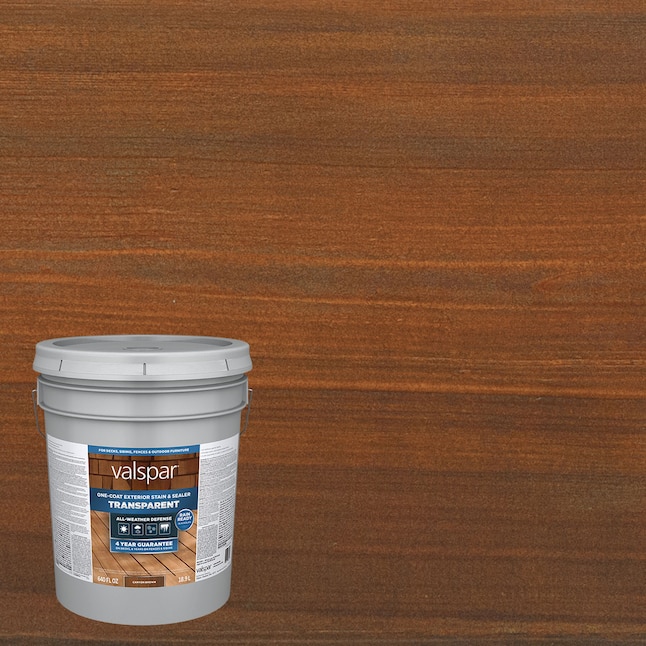 Valspar Pre-tinted Clear Exterior Wood Stain and Sealer (1-Gallon