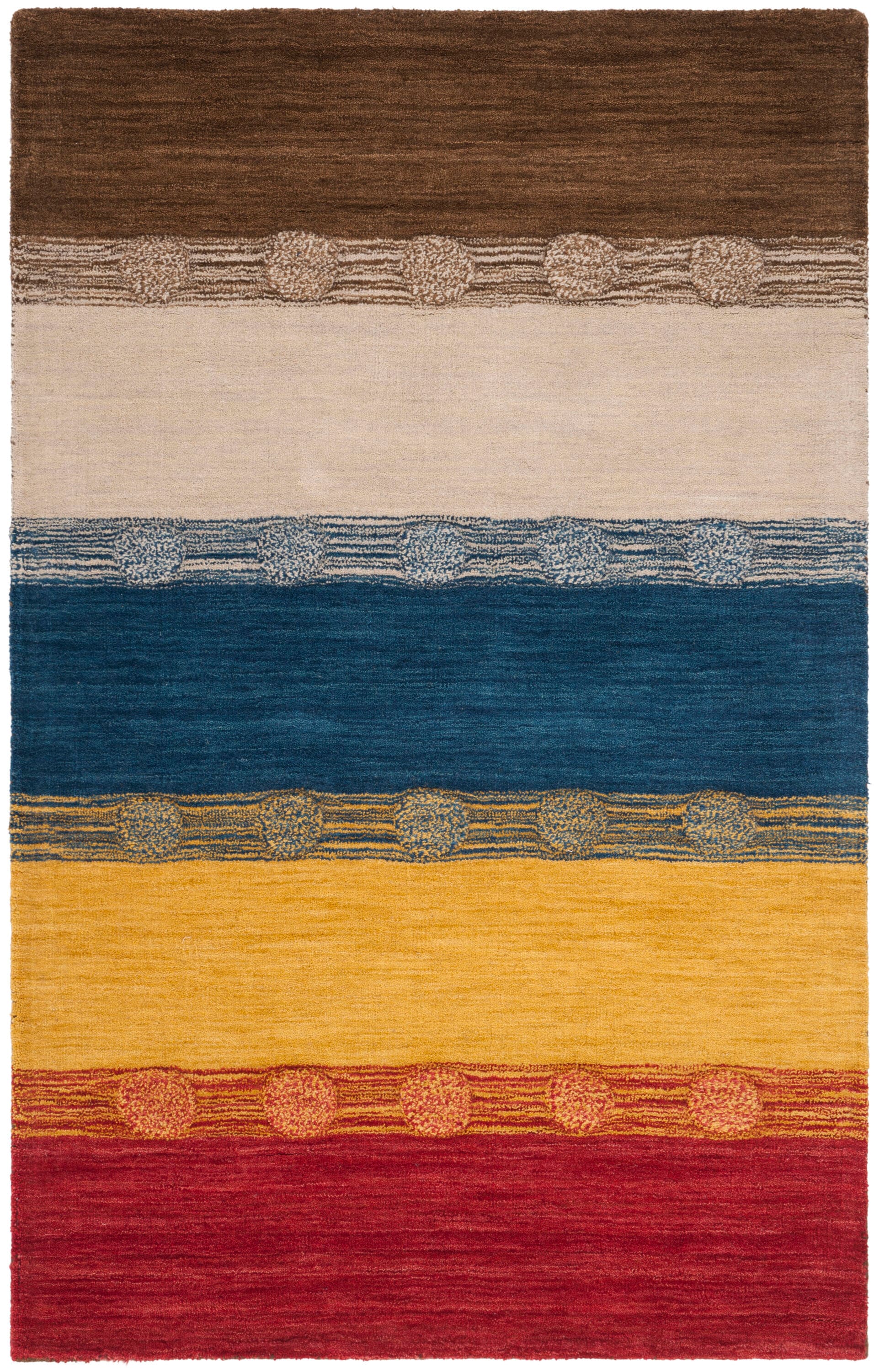 Handmade Multicolor Wool Rectangular Reversible Rug 3x5 Feet
