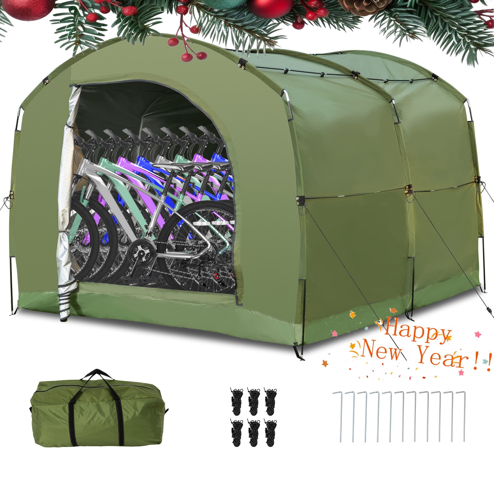 Esazn SOZXCPJ-SDZP-L-GE 7.2-ft x 7.8-ft Canopy Storage Shelter