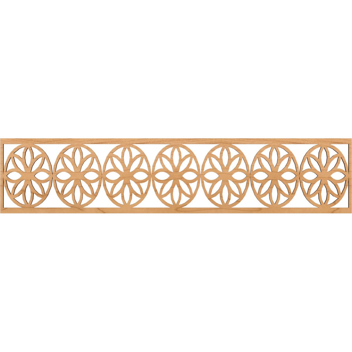 Ekena Millwork MLDA10X46BLUMA Blume Fretwork Flat Trim 10-in x 3.9-ft Maple Brown Unfinished 2156928 Pierced Wall Panel Moulding