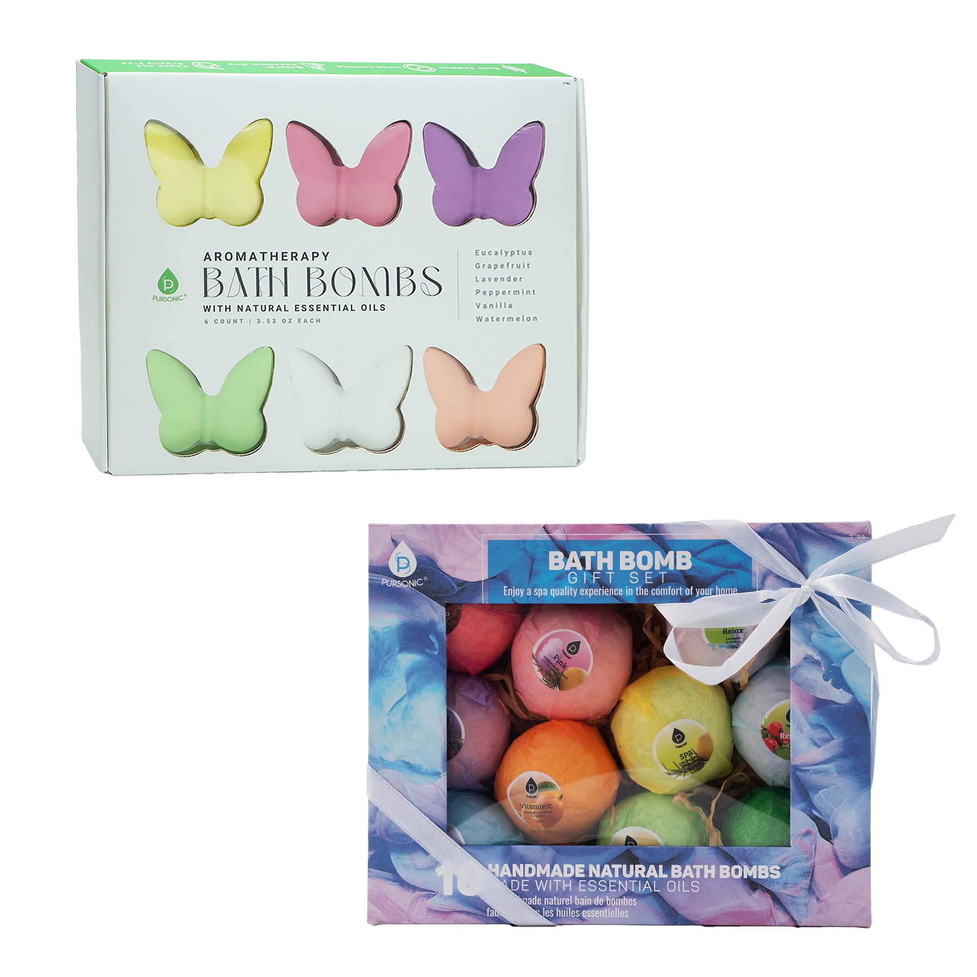 Pursonic BBBF6-BBGS10 Aromatherapy Bath Bomb Collection  Transform Your Bath into a Spa
