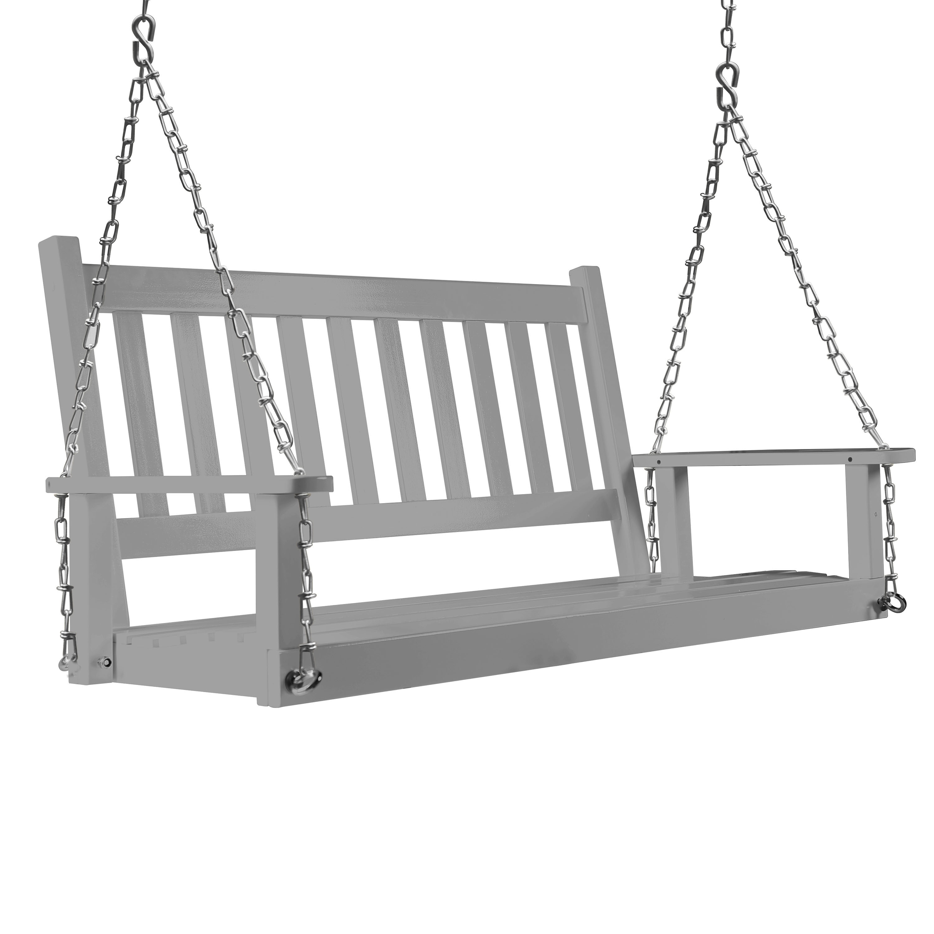VEIKOUS PG0210-01GY-18 2 -person Gray Wood Outdoor Swing