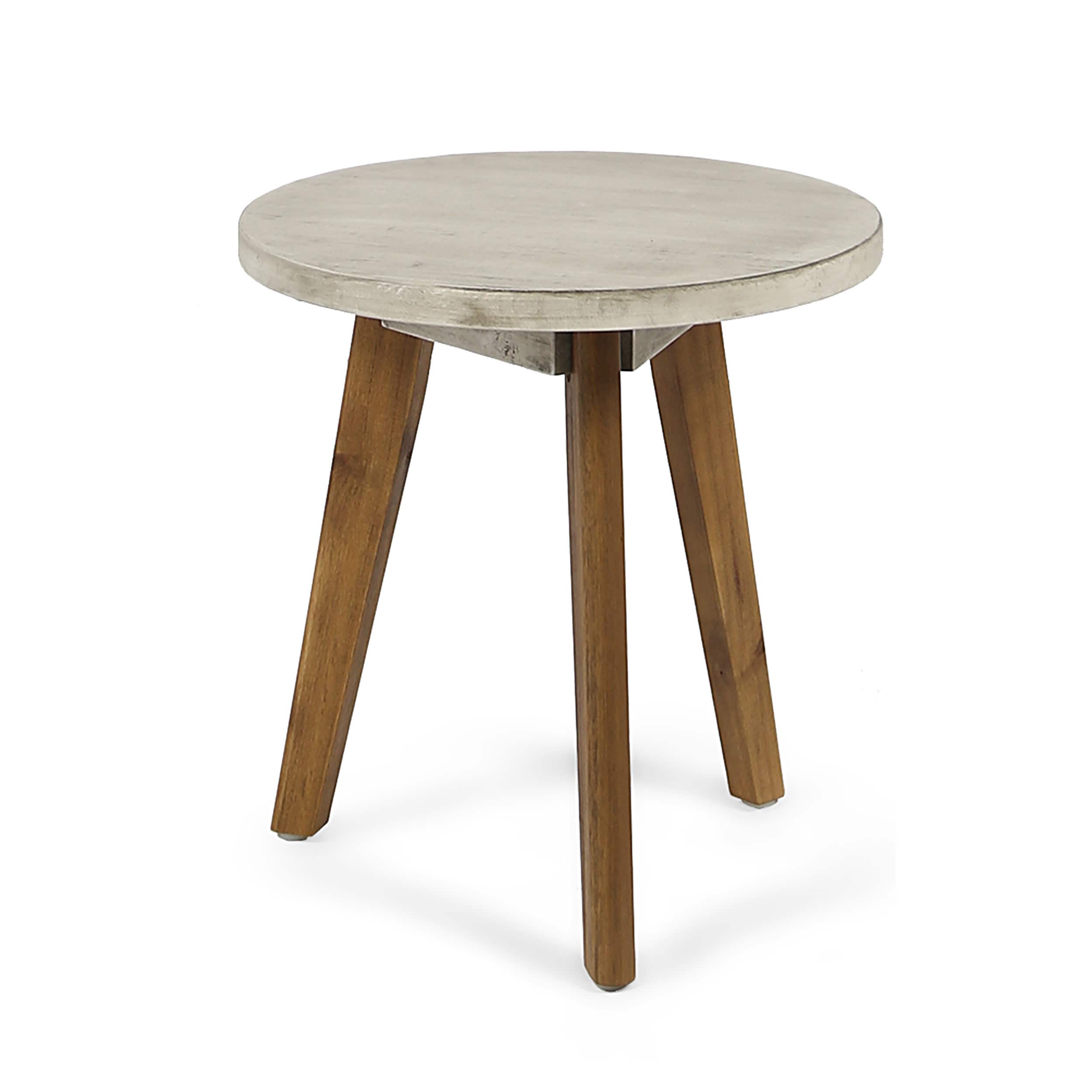 AHIOU HOME ZAAHG-63163LGRYST Ventura Round Outdoor End Table 15.75-in W x 15.75-in L