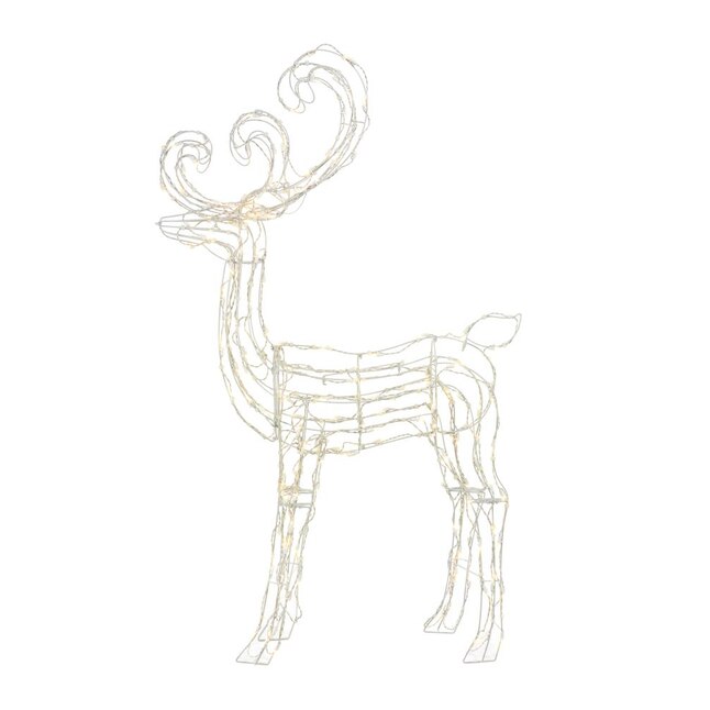 Holiday Living 64-in Buck Sculpture with White LED Lights at Lowes.com