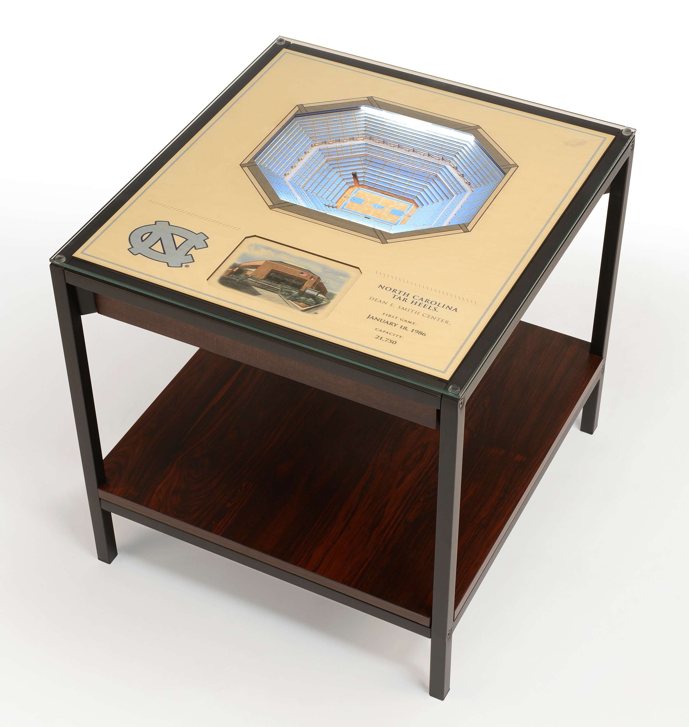 StadiumViews 9026402 25-Layer StadiumView Lighted End Table 22-in W x 22.25-in H Team Colors Glass Modern End Table with Storage Assembly Required