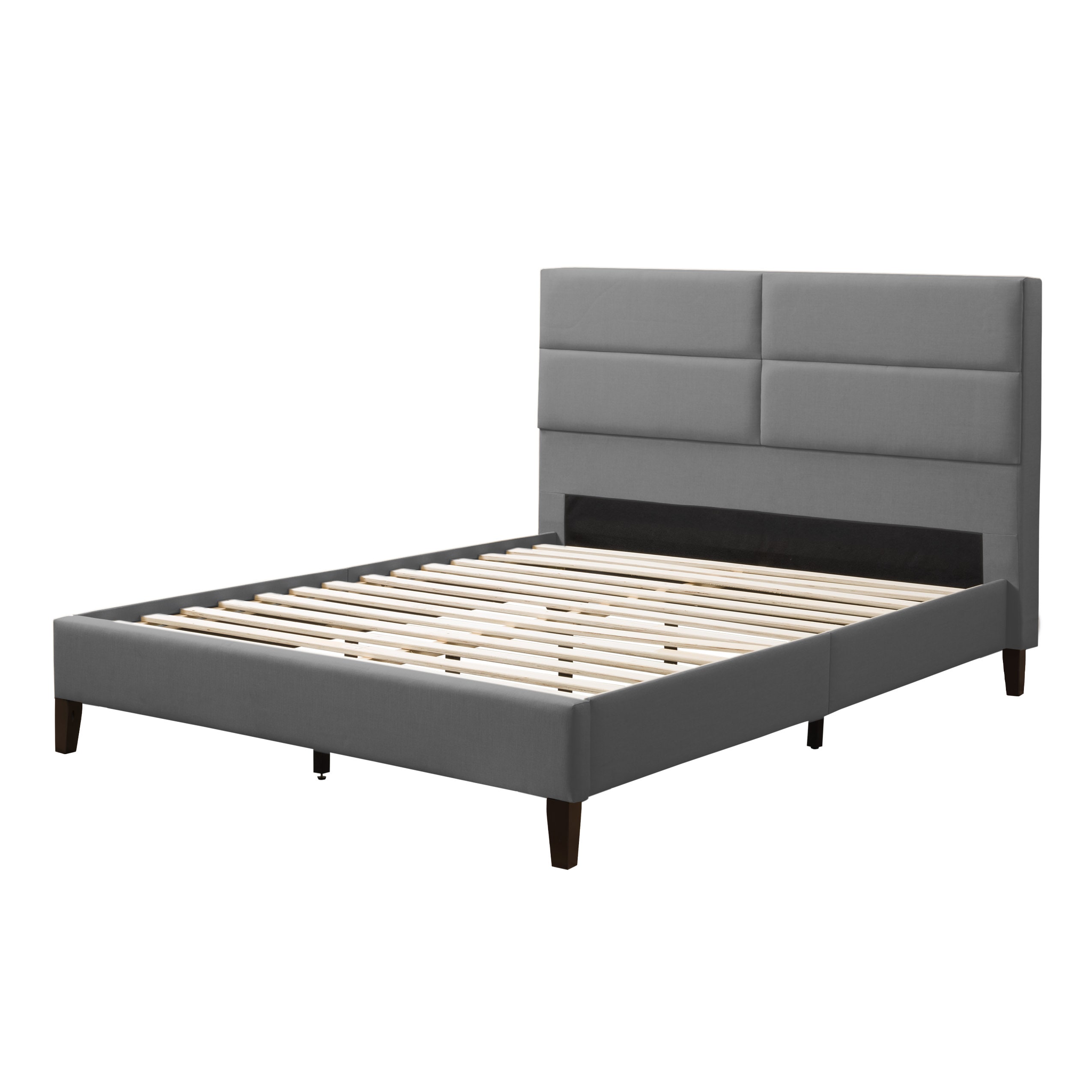 CorLiving BRH-204-D Bellevue Light grey Full Upholstered Panel Bed