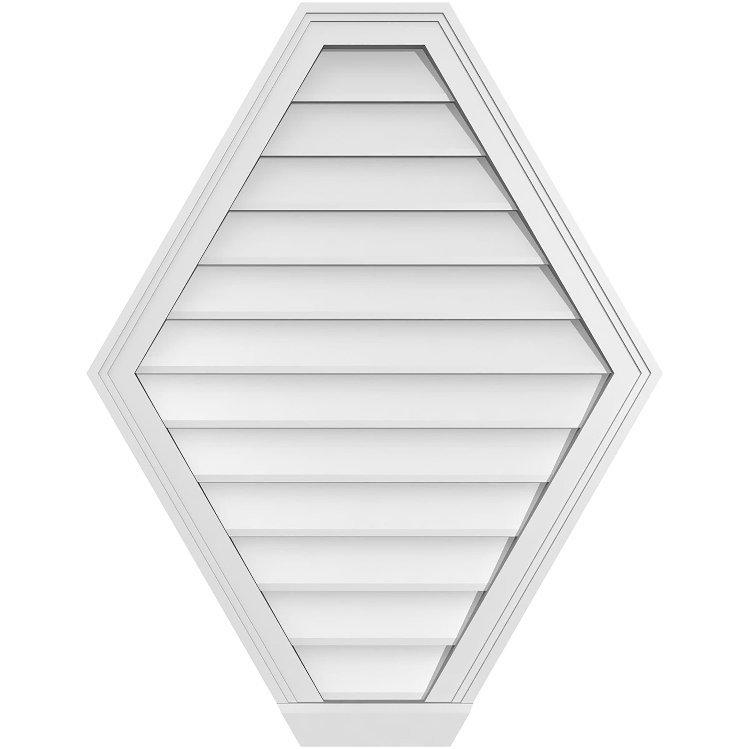 Ekena Millwork GVPHP28X3603SN 28-Inches x 36-Inches Off-white Peaked PVC Gable Louver Vent