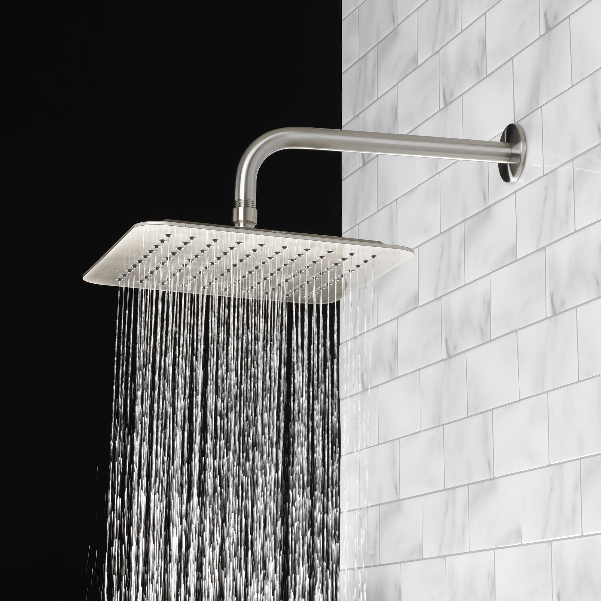 allen + roth Reign Brushed Nickel 10-in Square Fixed Rain 1.8 GPM 3073 ...