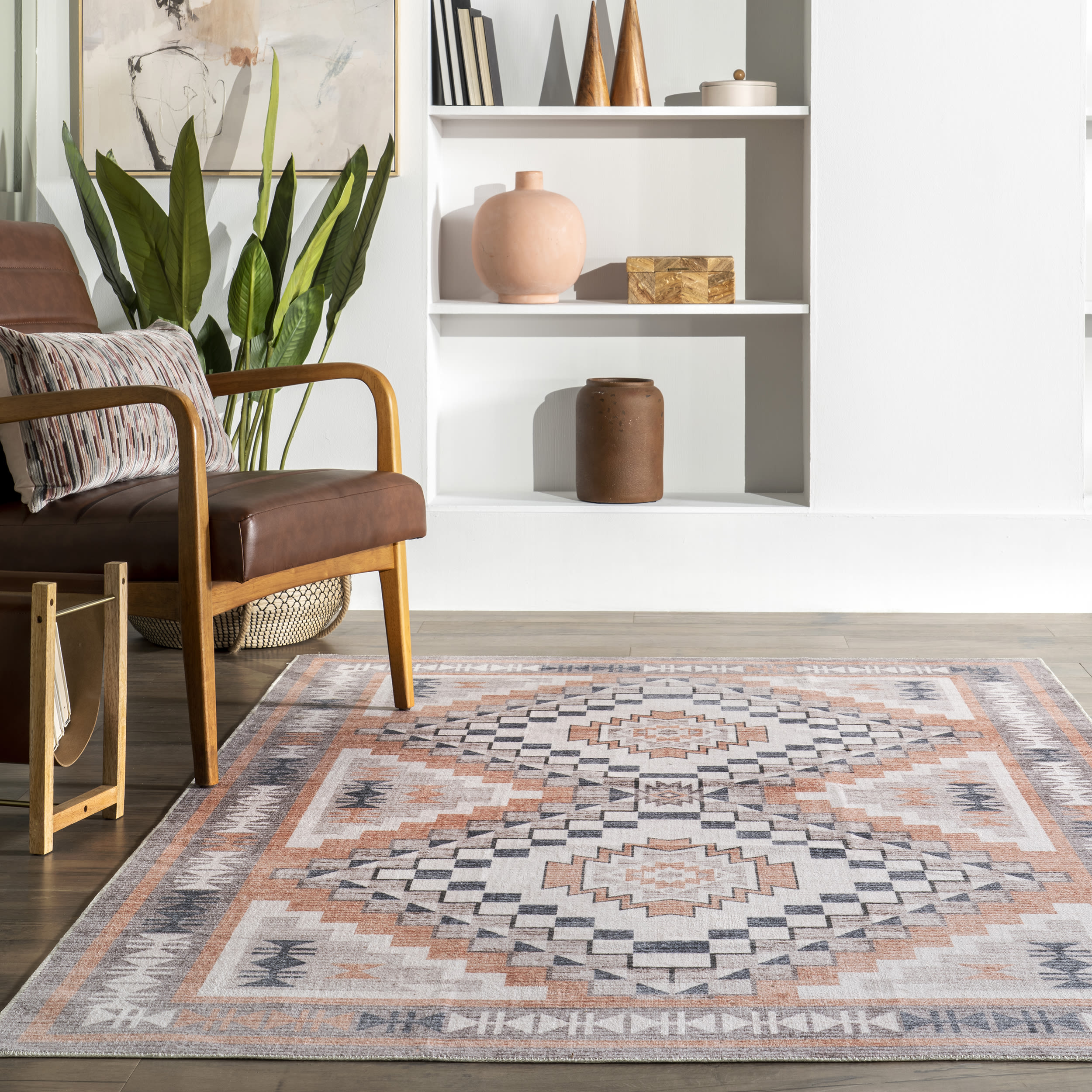 Fae Geometric Machine Washable Indoor/Outdoor Area Rug — nuLOOM