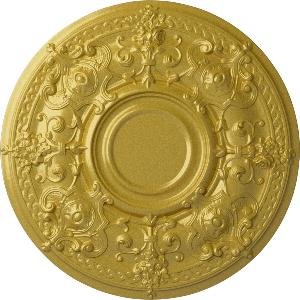 Ekena Millwork CM28OSRGS Oslo 28.125-in W x 28.125-in L Rich Gold Polyurethane Ceiling Medallion