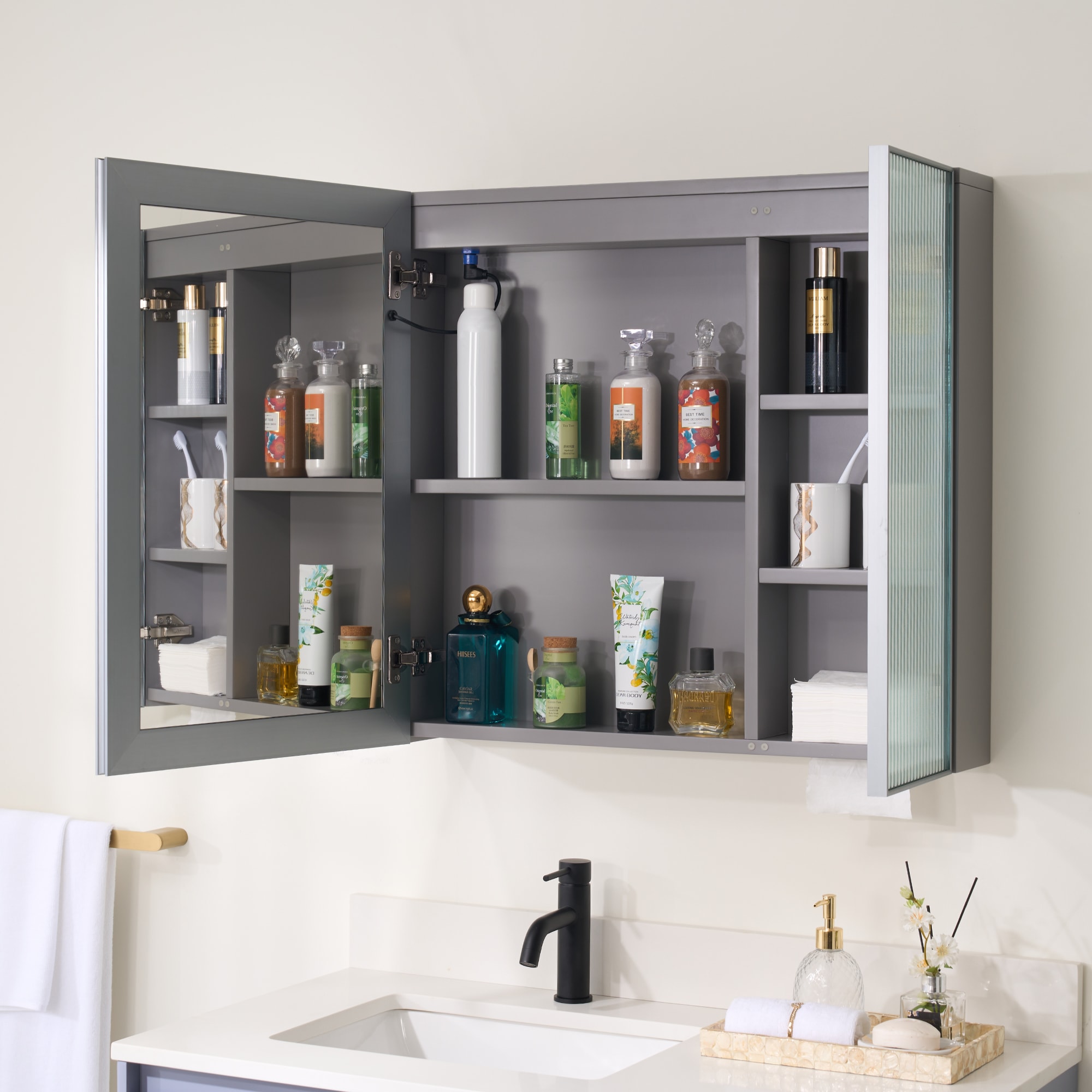 WELLFOR FL30MCL-GY Bathroom-Medicine-Cabinets - View #4