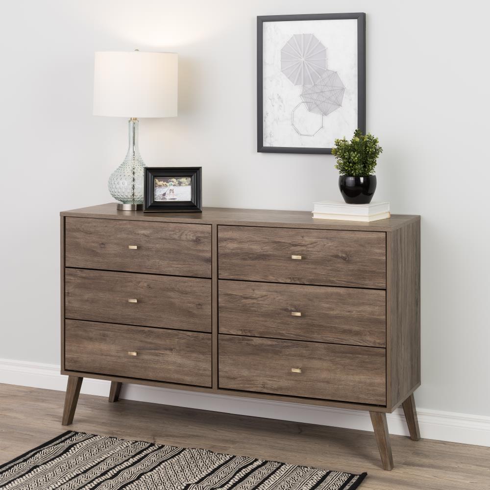 Prepac Milo Drifted Gray 6-Drawer Standard Dresser in the Dressers ...