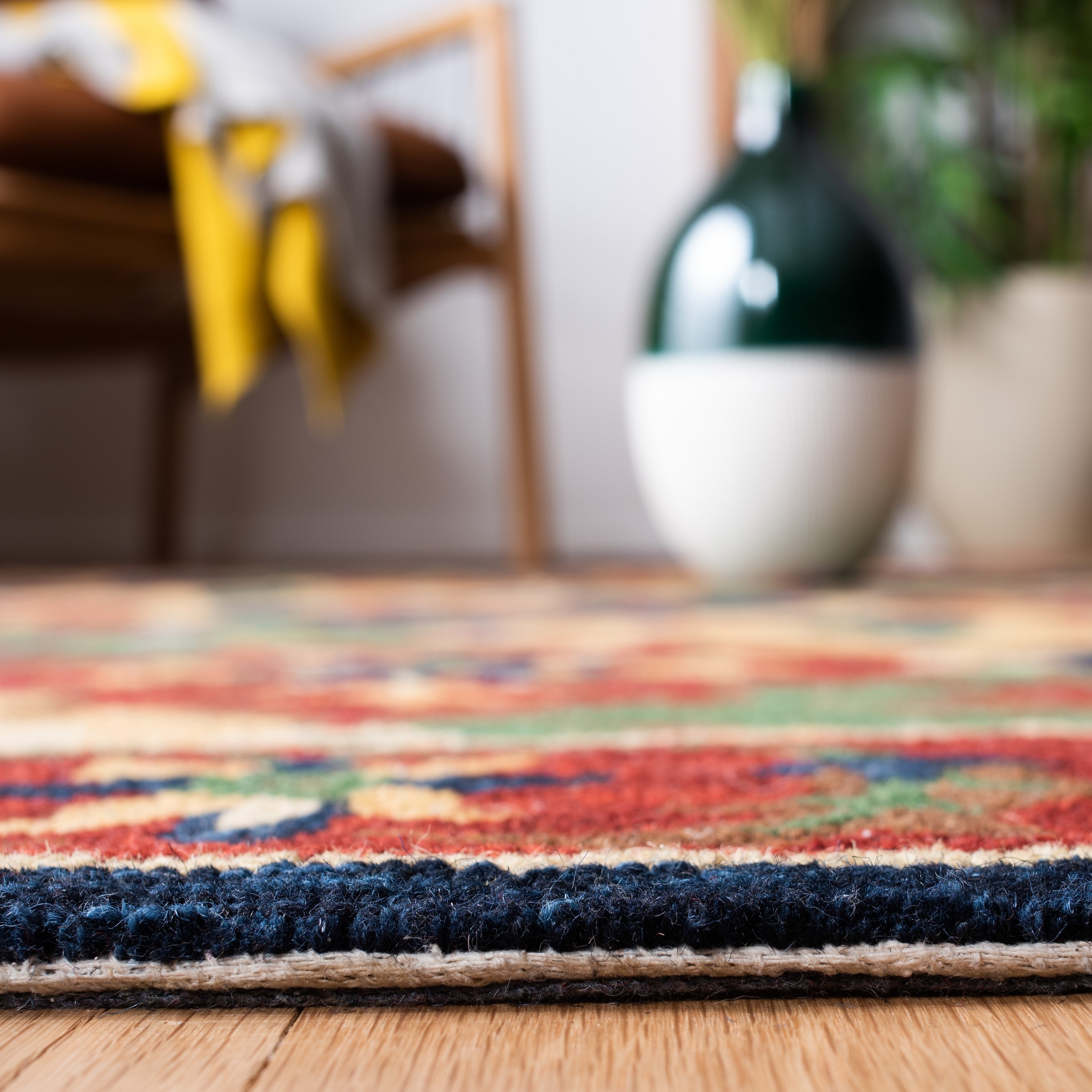 Heritage Red and Green Hand-Tufted Wool Runner Rug
