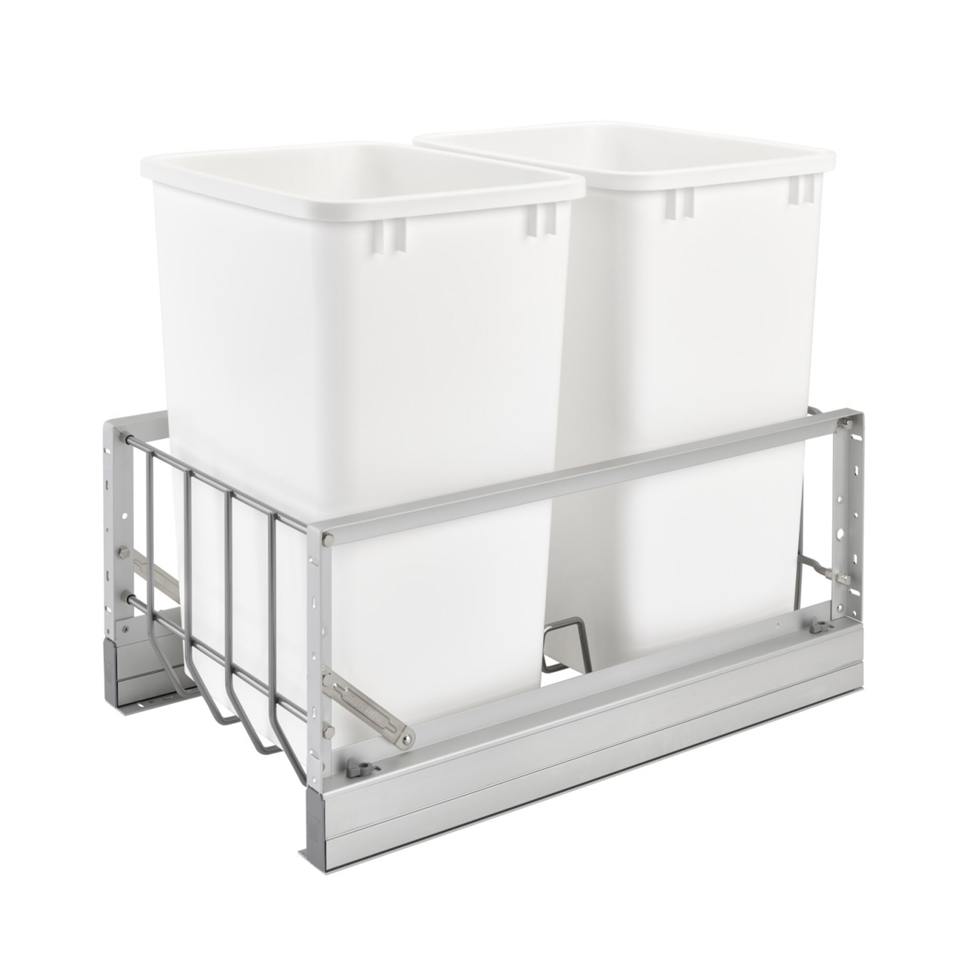 Rev A Shelf 53WC-1835SCDM-212 35 qt. Double Soft-Close Pull-Out Waste Container Champagne