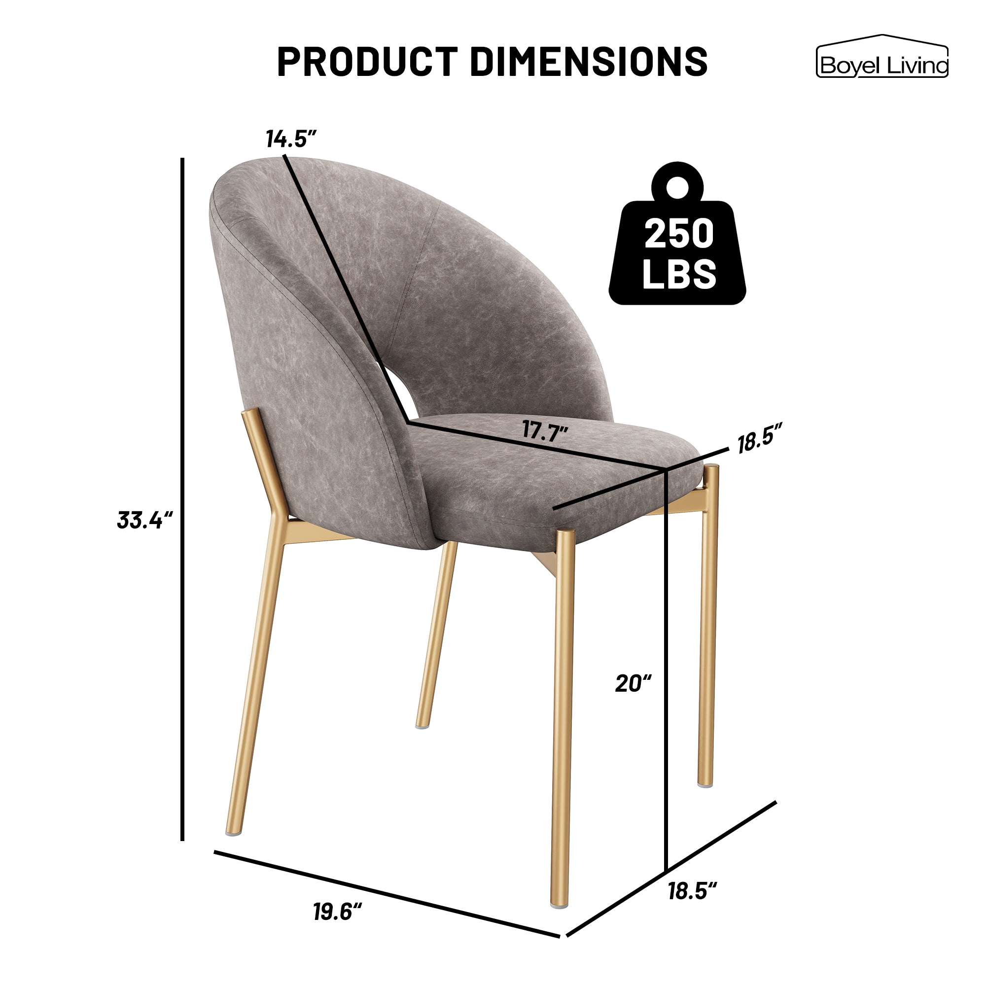 Boyel Living BLDC2433GY Dining-Chairs - View #2