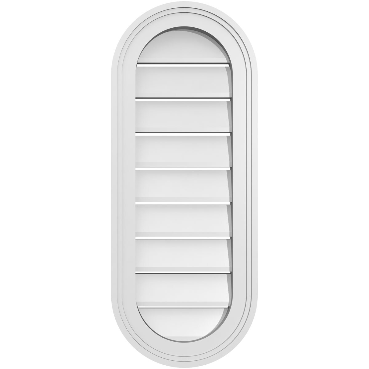 Ekena Millwork GVPVR12X3002SF 12-Inches x 30-Inches Off-white Oval PVC Gable Louver Vent